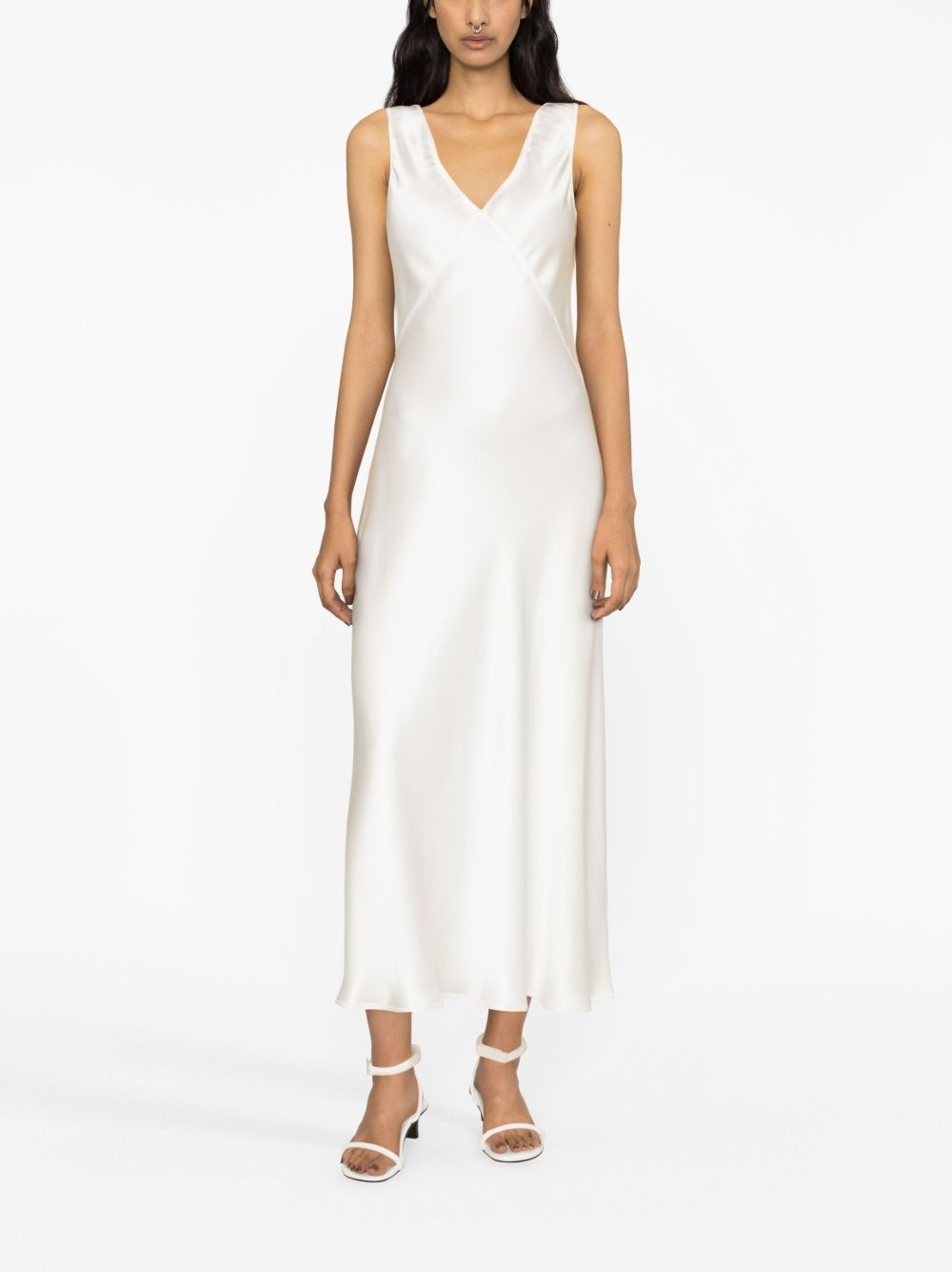 Bordeaux silk slip dress - 4