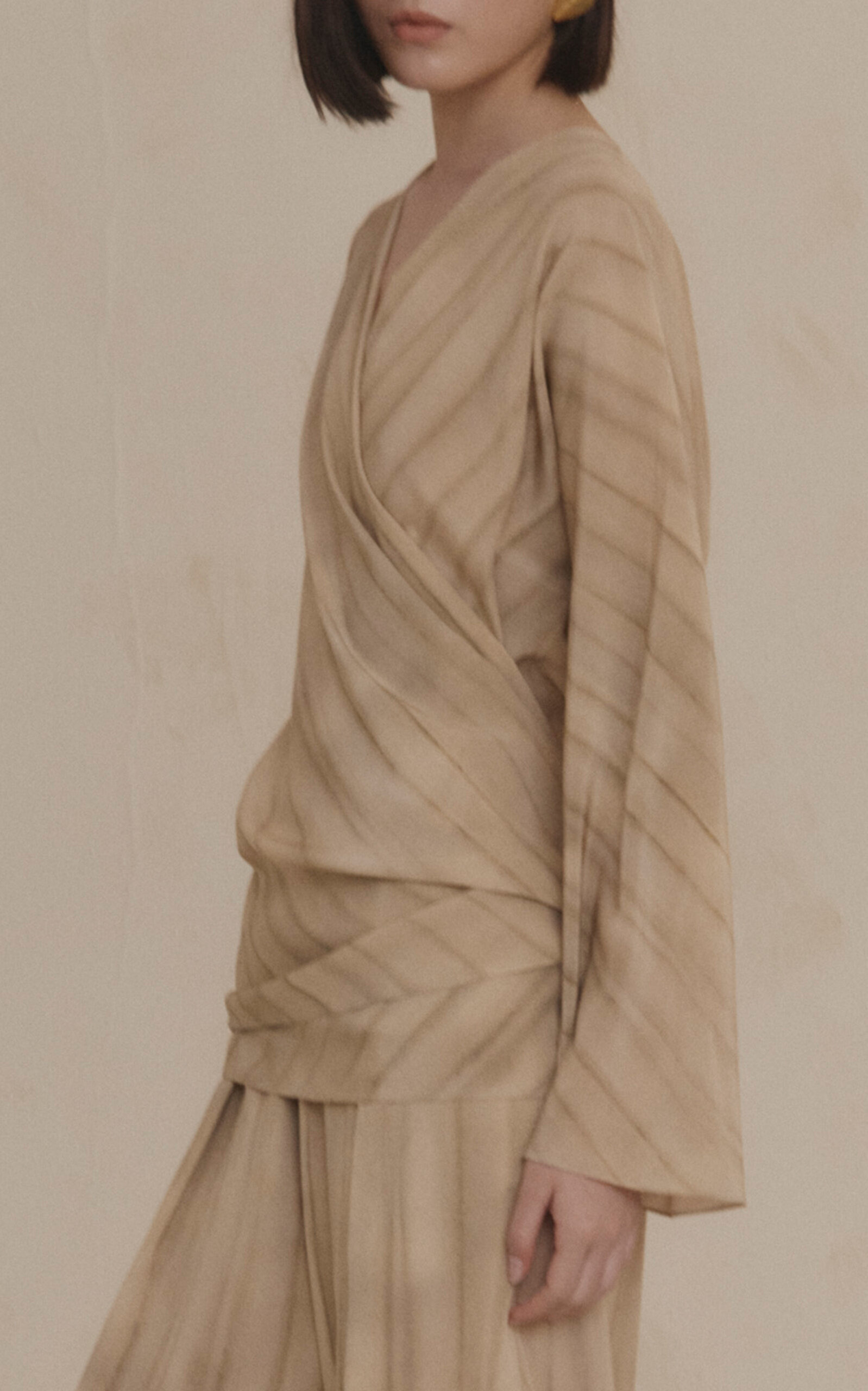 Fedra Striped Silk Wrap Top stripe - 4