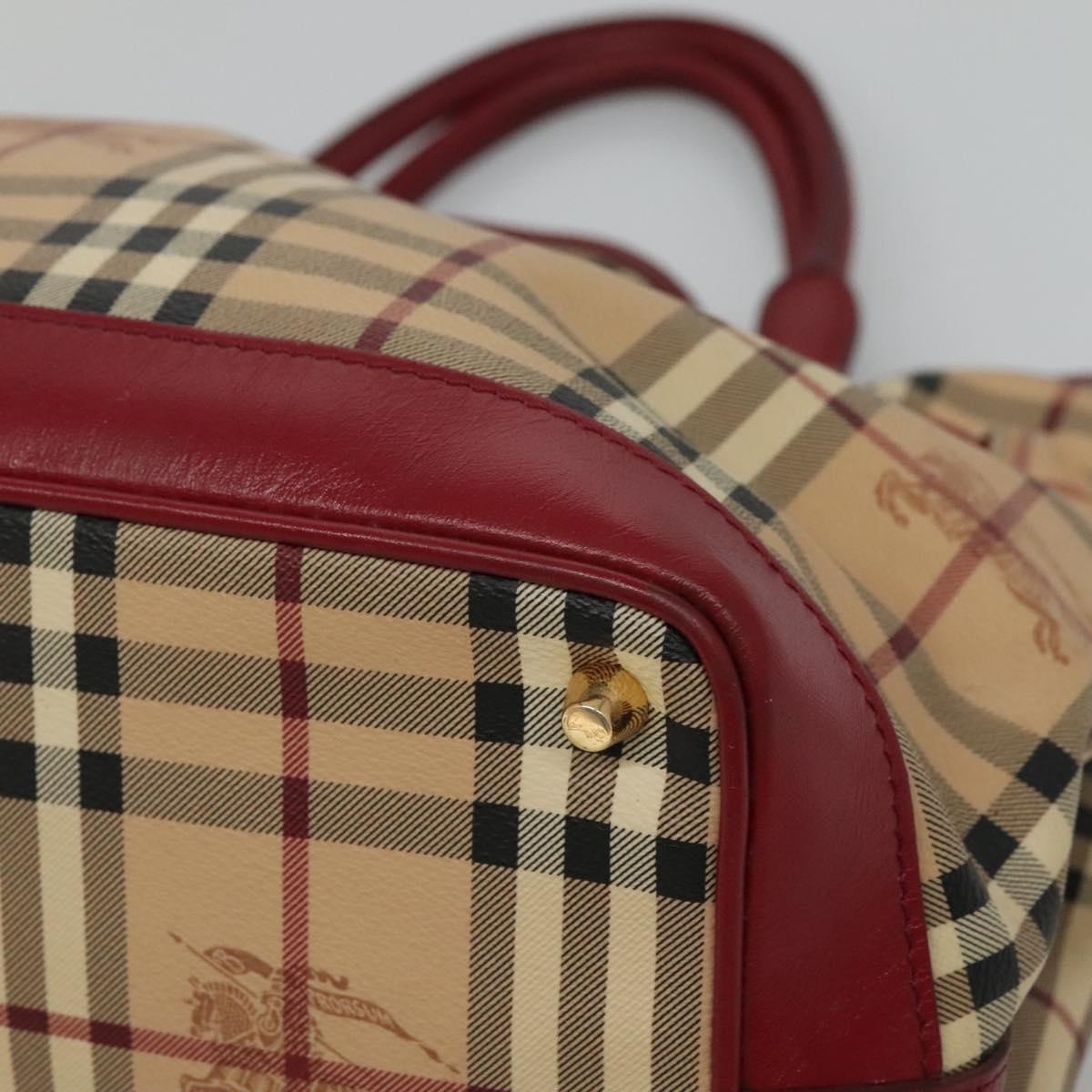 Burberry Nova Check Hand Bag Pvc Leather Beige - 10