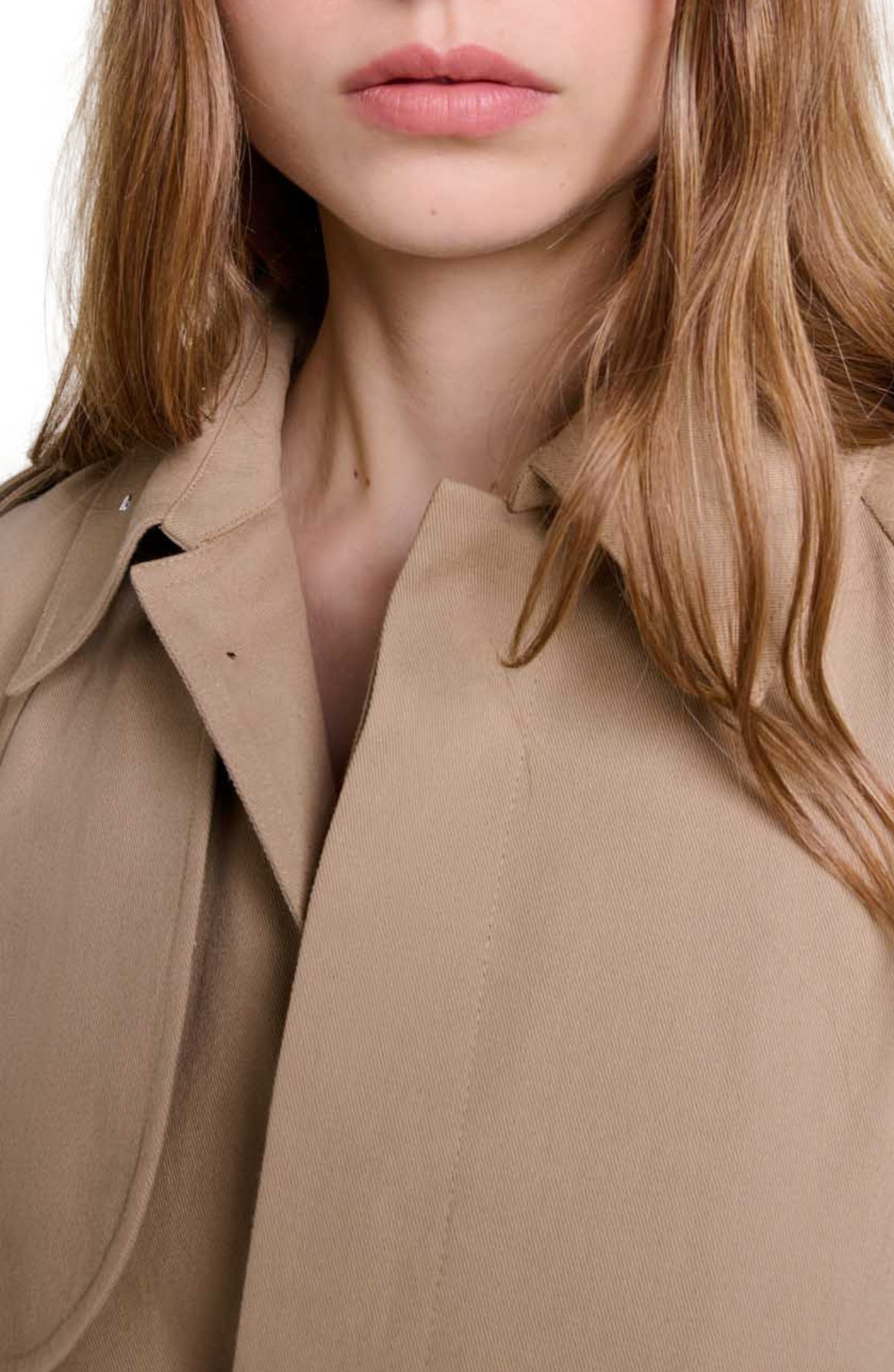 maje Short studded trench coat in Beige at Nordstrom - 5