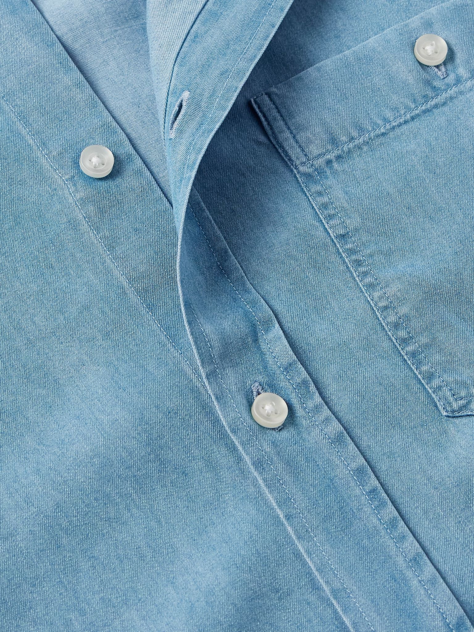 Alex Lyocell-Chambray Shirt Blue - 5