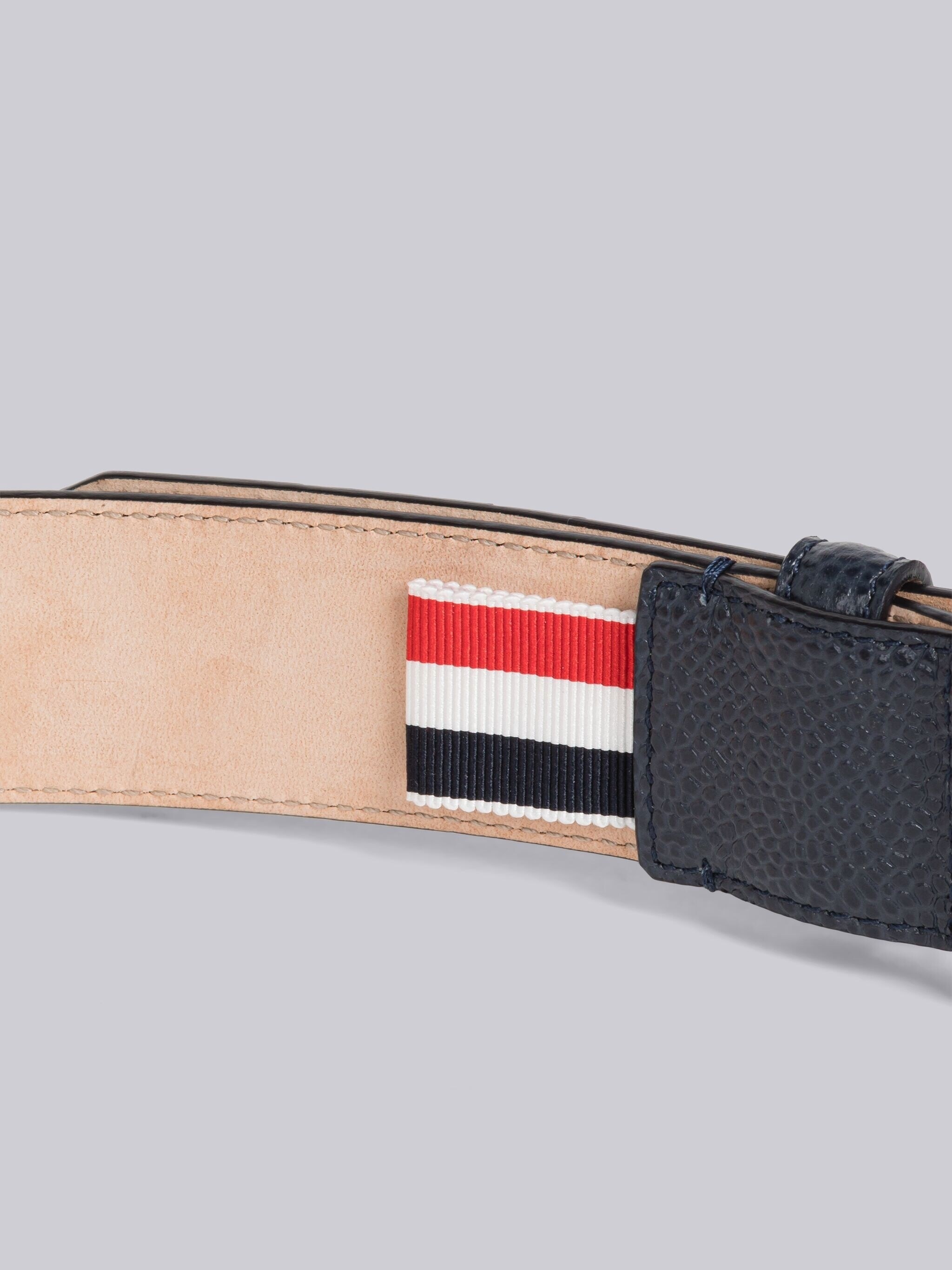 Pebble Grain Leather 4-Bar Classic Belt - 3