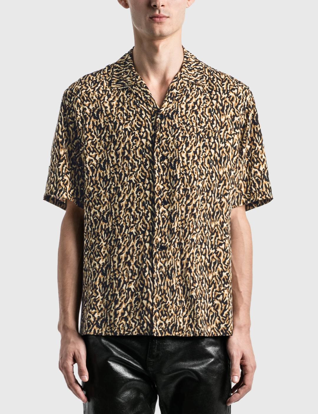 Leopard Print Camouflage Shark Collar Shirt - 1