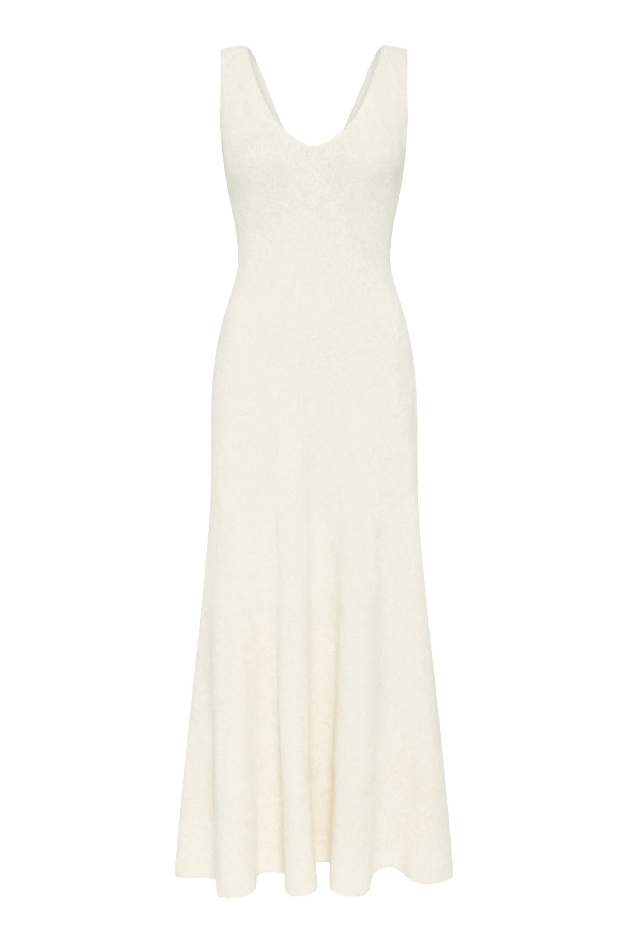 Lady Hall Knit Slip Dress in Ivory Silk - 1