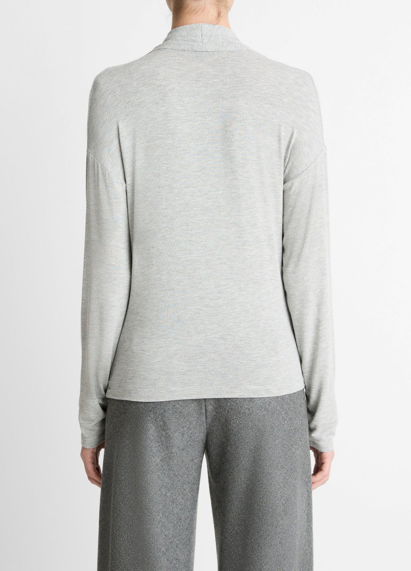 Vince Relaxed Fixed-Wrap Jersey Top outlook
