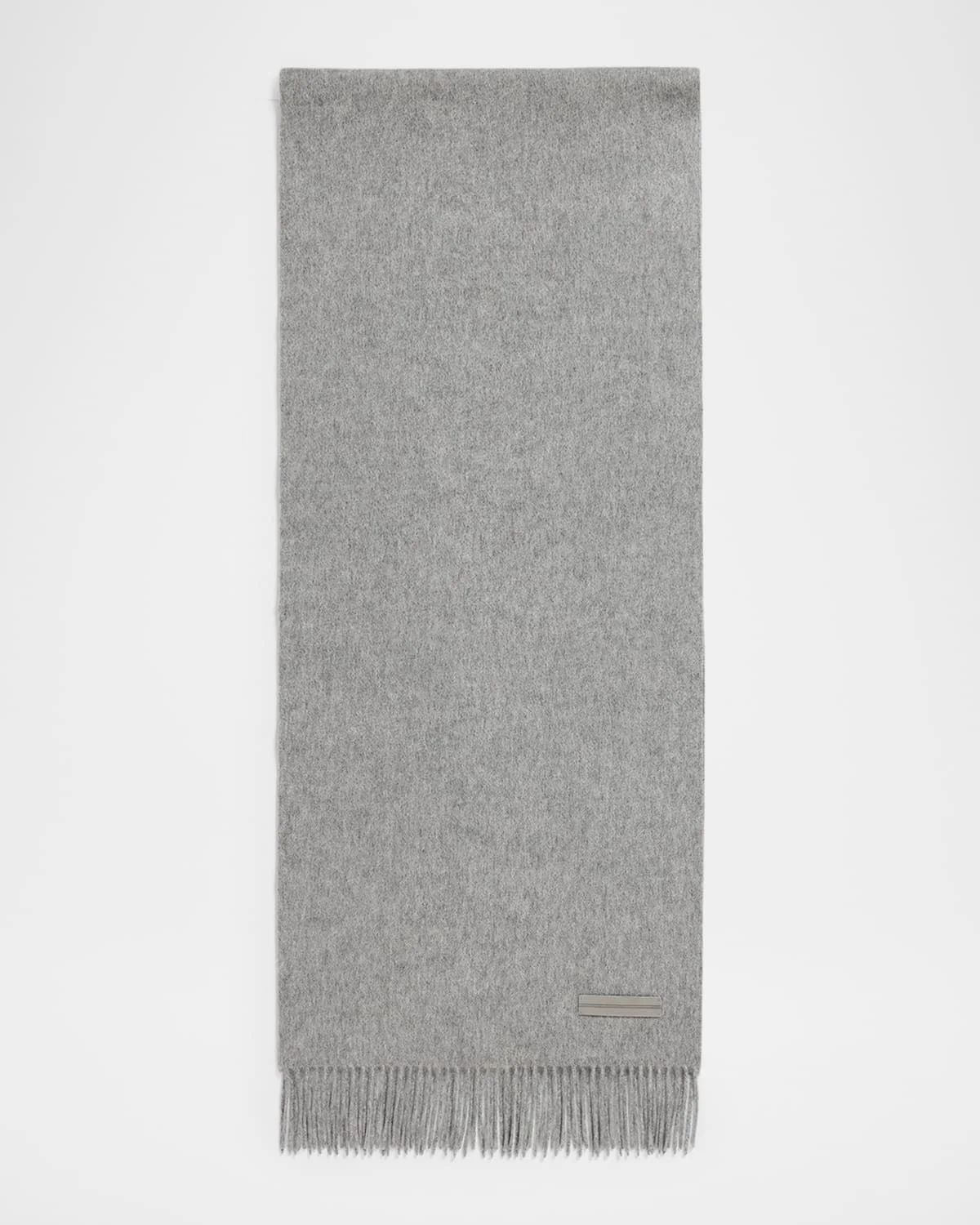 Men's Oasi Cashmere Scarf with Leather Brand Mark - 1