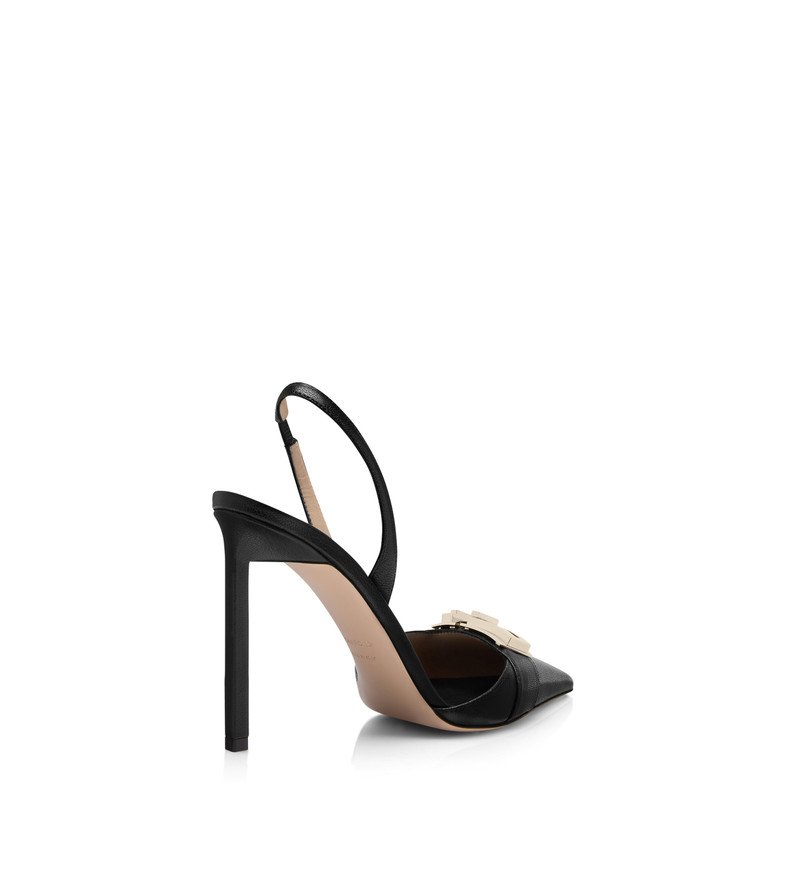 SUPPLE GRAIN LEATHER T LATCH SLINGBACK 3