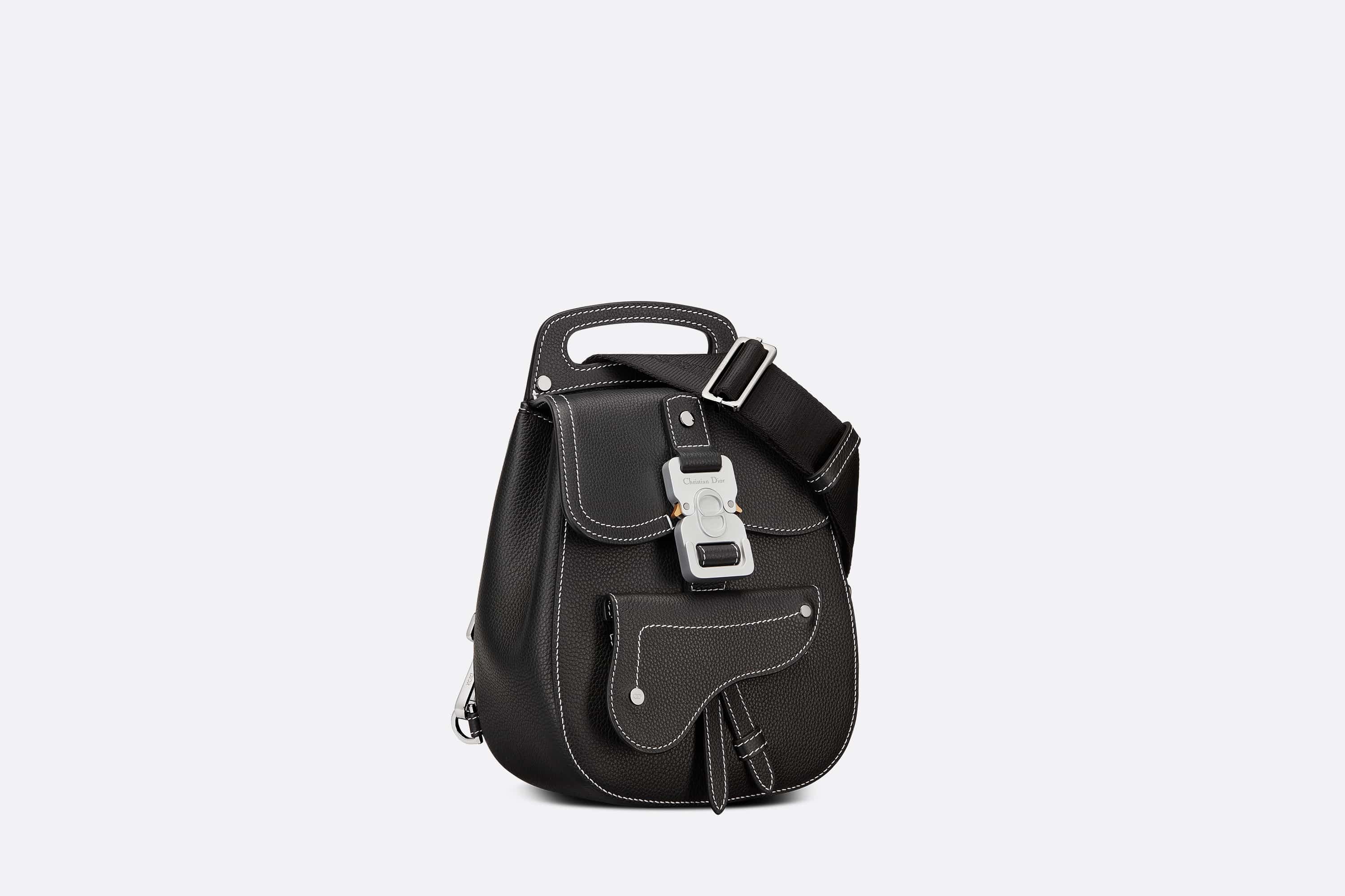 Nano Saddle Bag Black Grained Calfskin