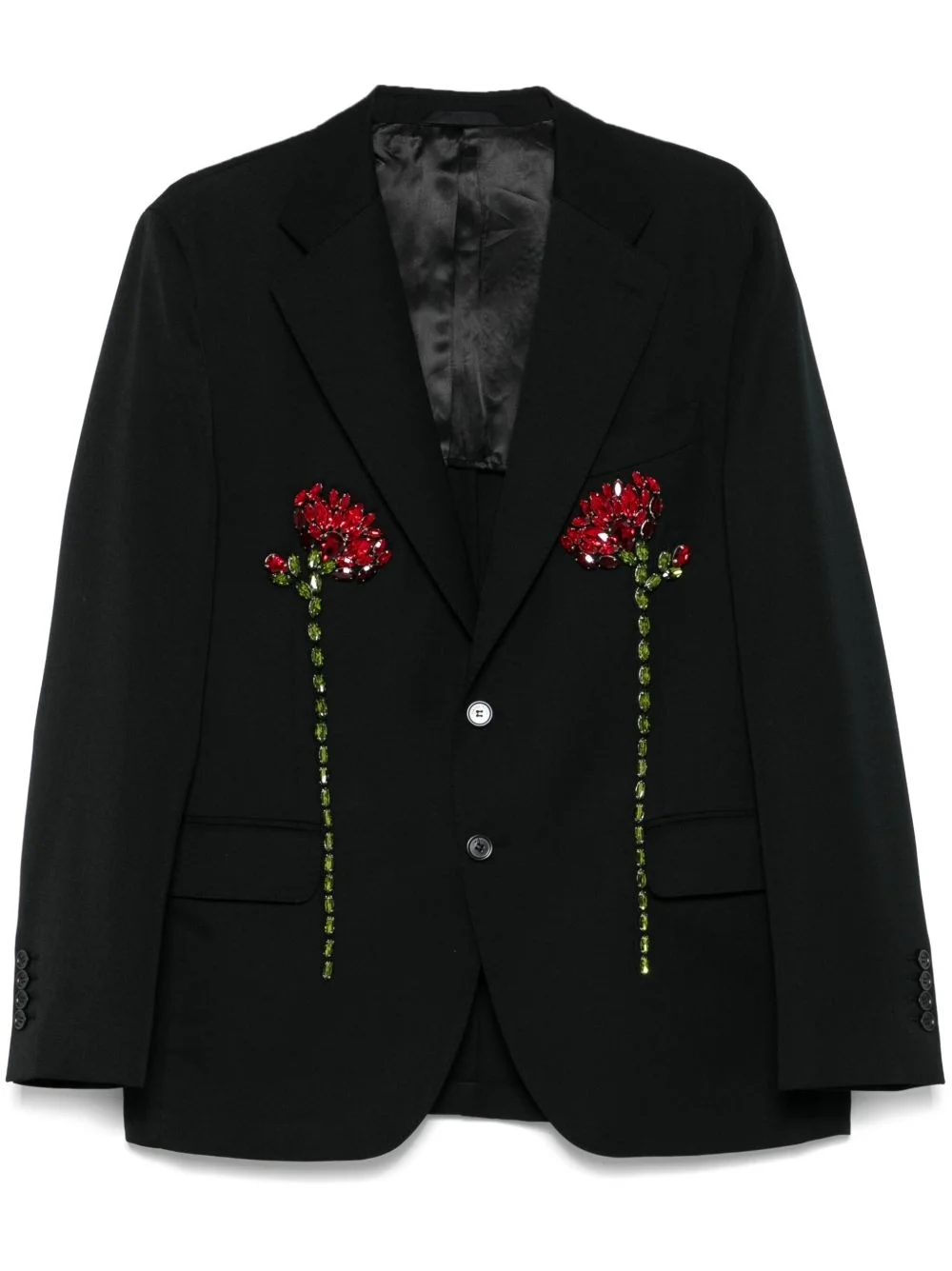 double-carnation-embellished blazer - 1