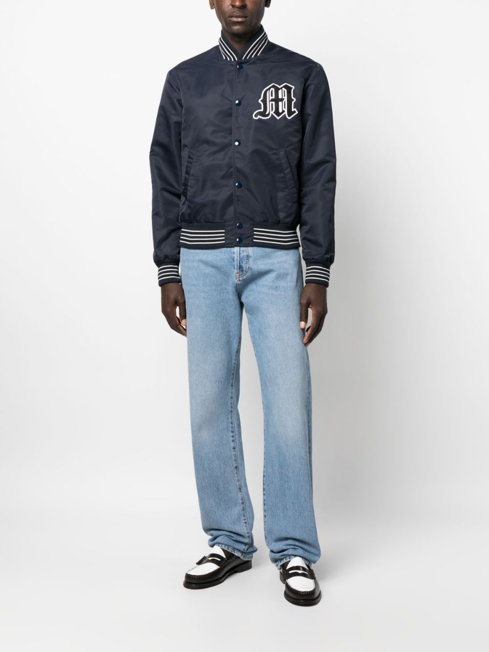 logo-patch bomber jacket - 2