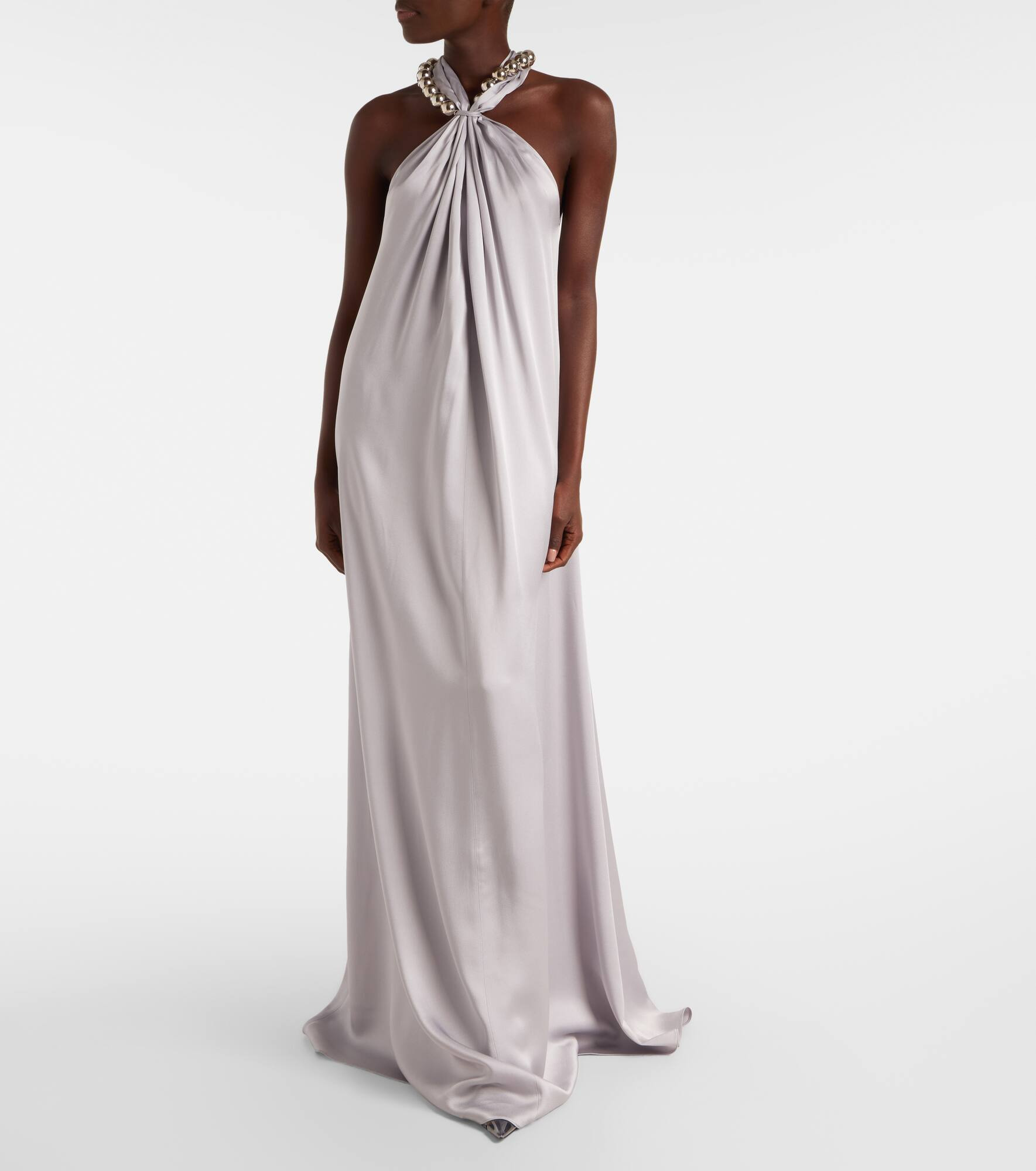 Embellished satin gown - 2