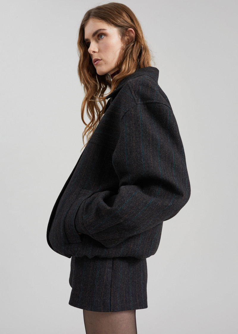 Natick Blouson Jacket - Charcoal Multi Stripe 7