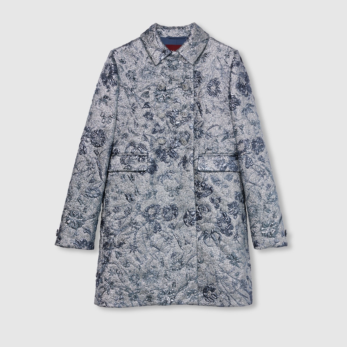 Floral lamé brocade coat - 1