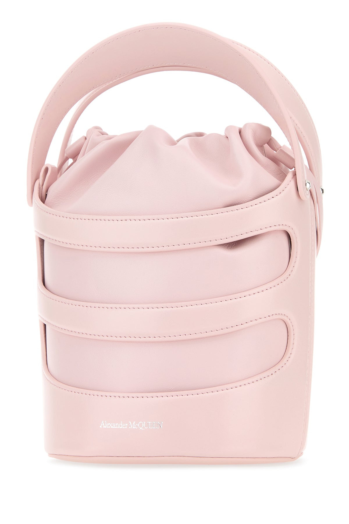 Pastel pink leather The Rise bucket bag - 2