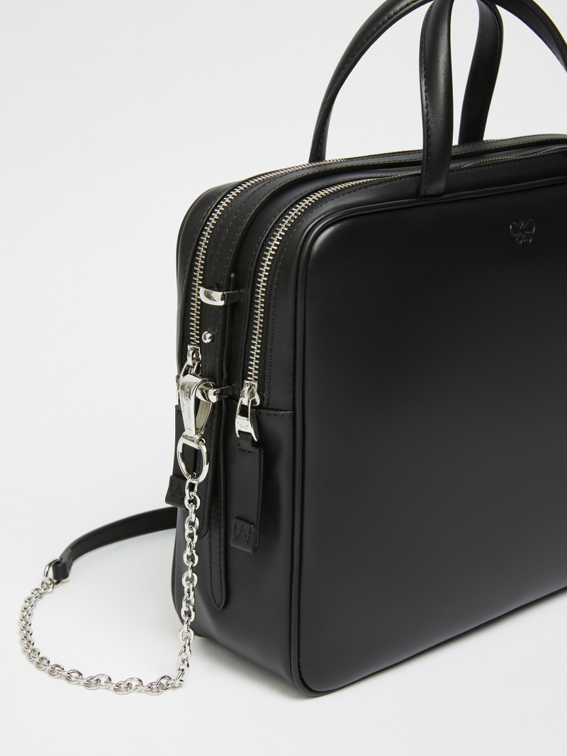 GIRONE Large leather box satchel 4