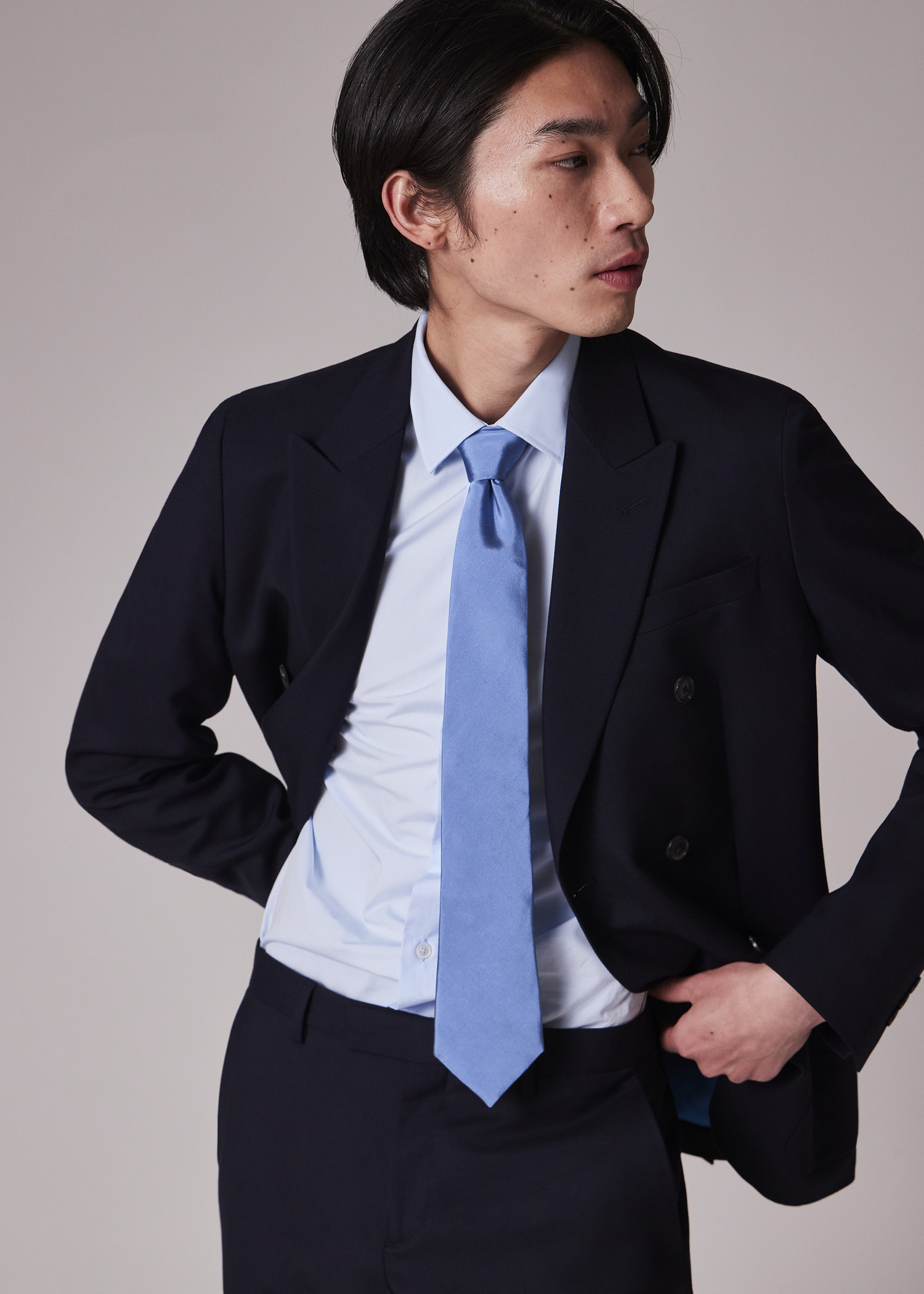 Tailored-Fit Navy 'Suit To Travel In' Double-Breasted Blazer - 7