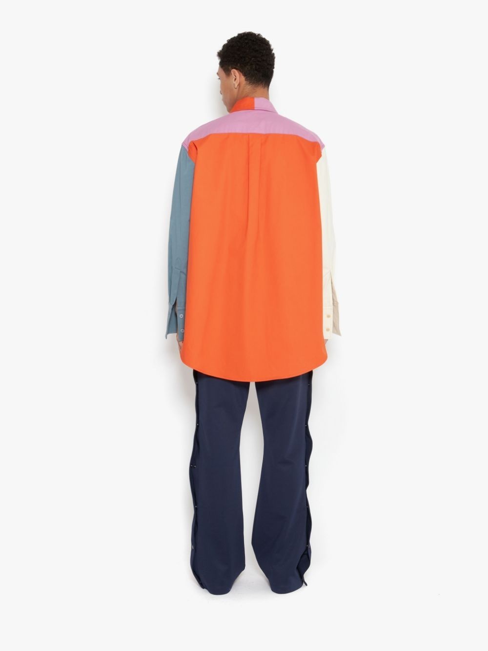 colour-block long-sleeved shirt - 4