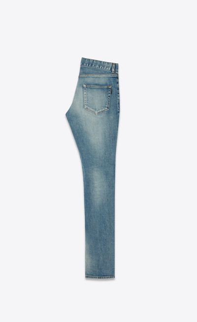 SAINT LAURENT low-waisted skinny jeans in bright blue comfort stretch denim outlook