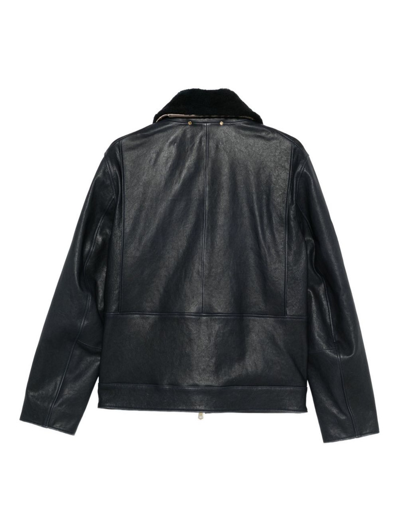 Paul Smith fur-collar leather jacket outlook