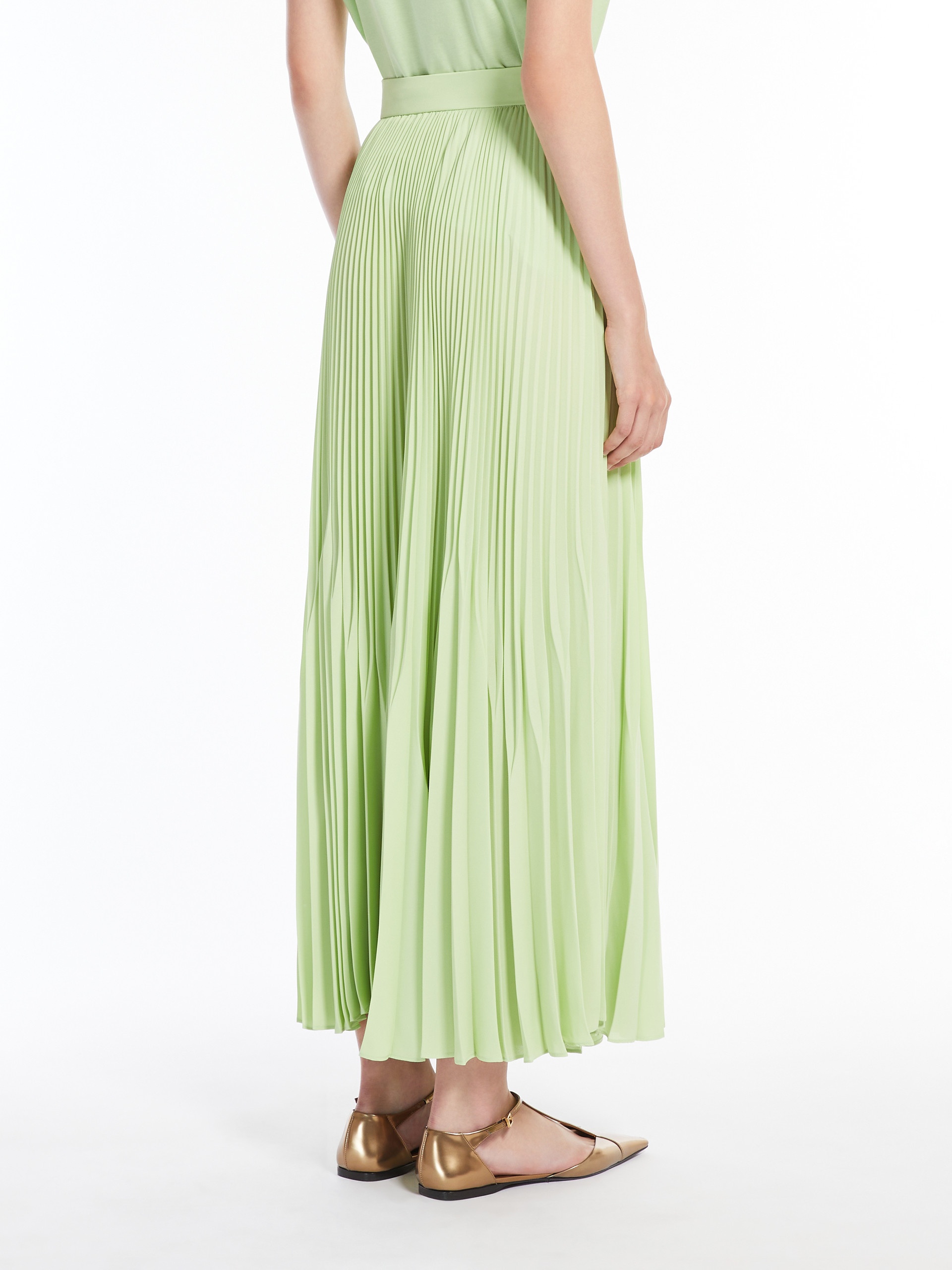 TIMOTEO Pleated sable georgette skirt - 4