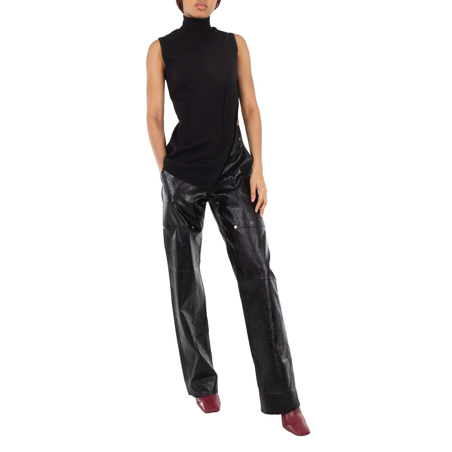 MM6 Asymmetric Turtleneck Sleeveless Top - 4