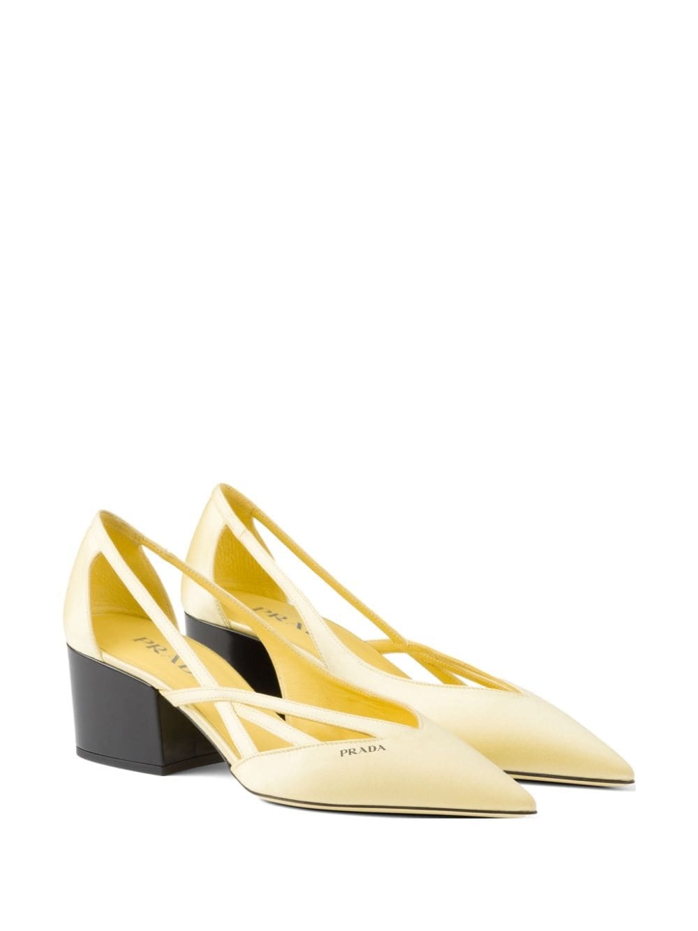 55mm satin cut-out pumps - 2