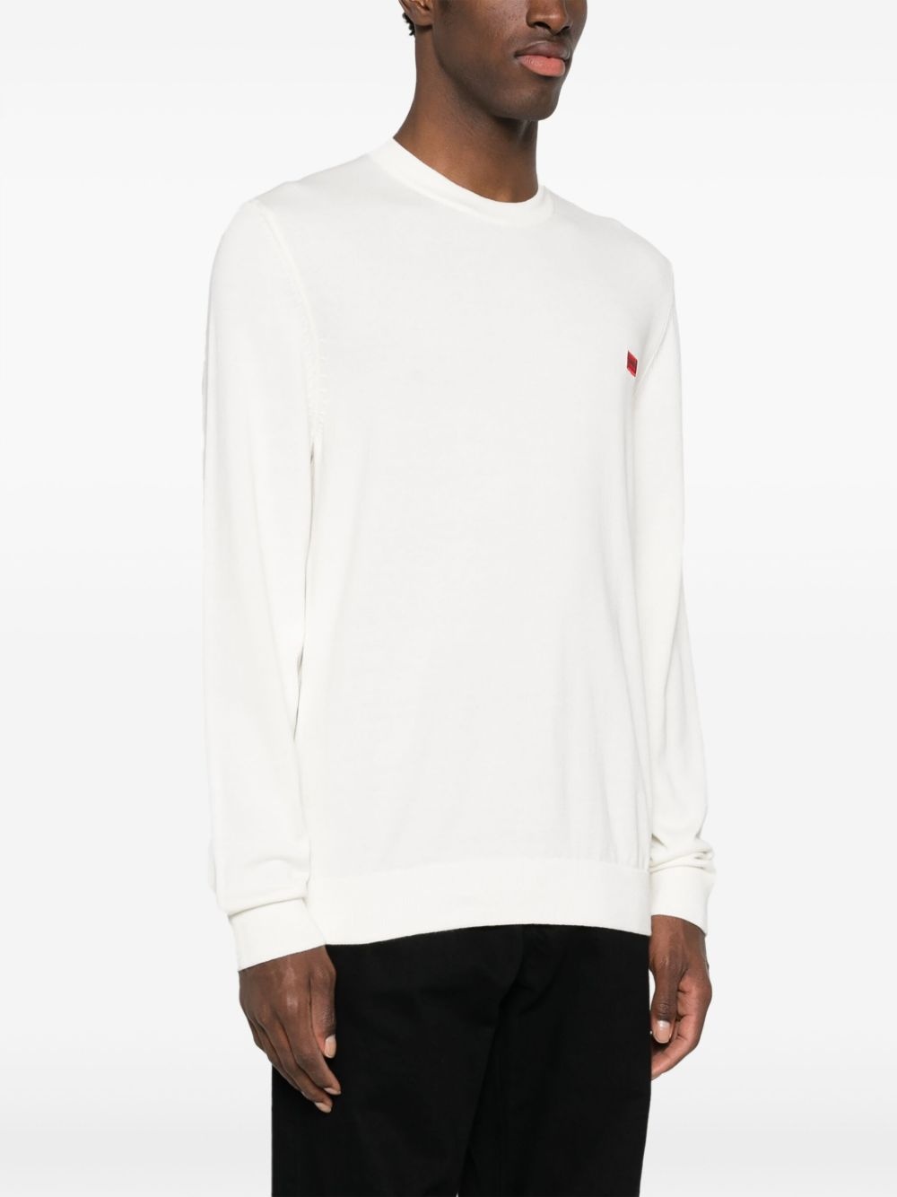 logo-patch cotton jumper - 3