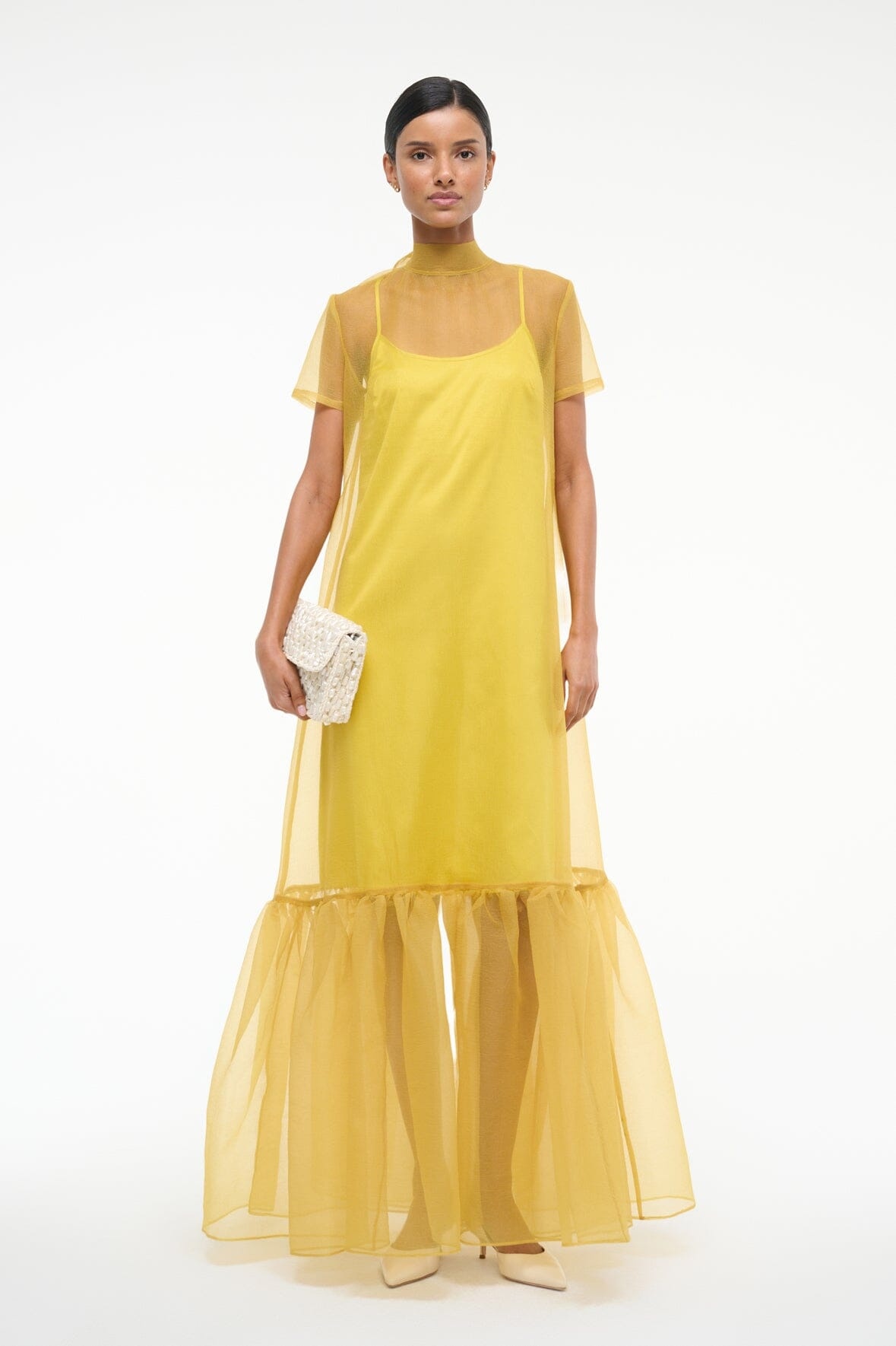 STAUD CALLUNA DRESS CHARTREUSE - 6