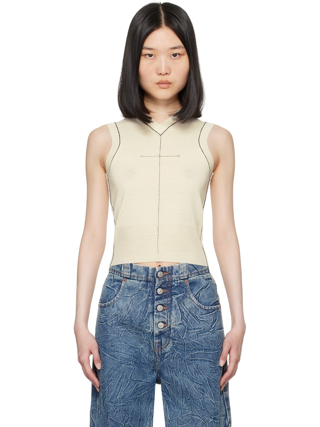 Off-White Inverted Seam Tank Top - 1