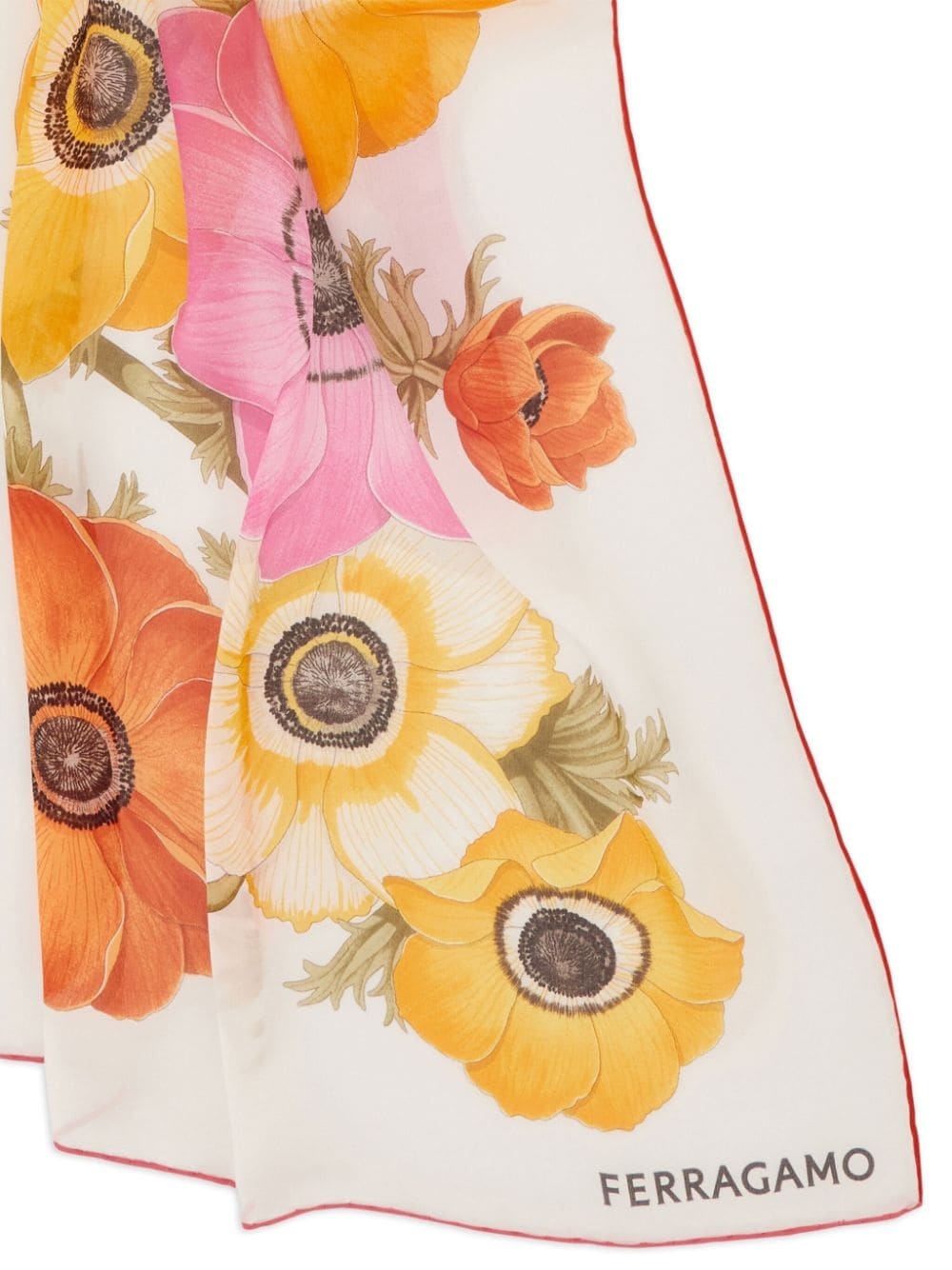 Anemone-print silk scarf - 3