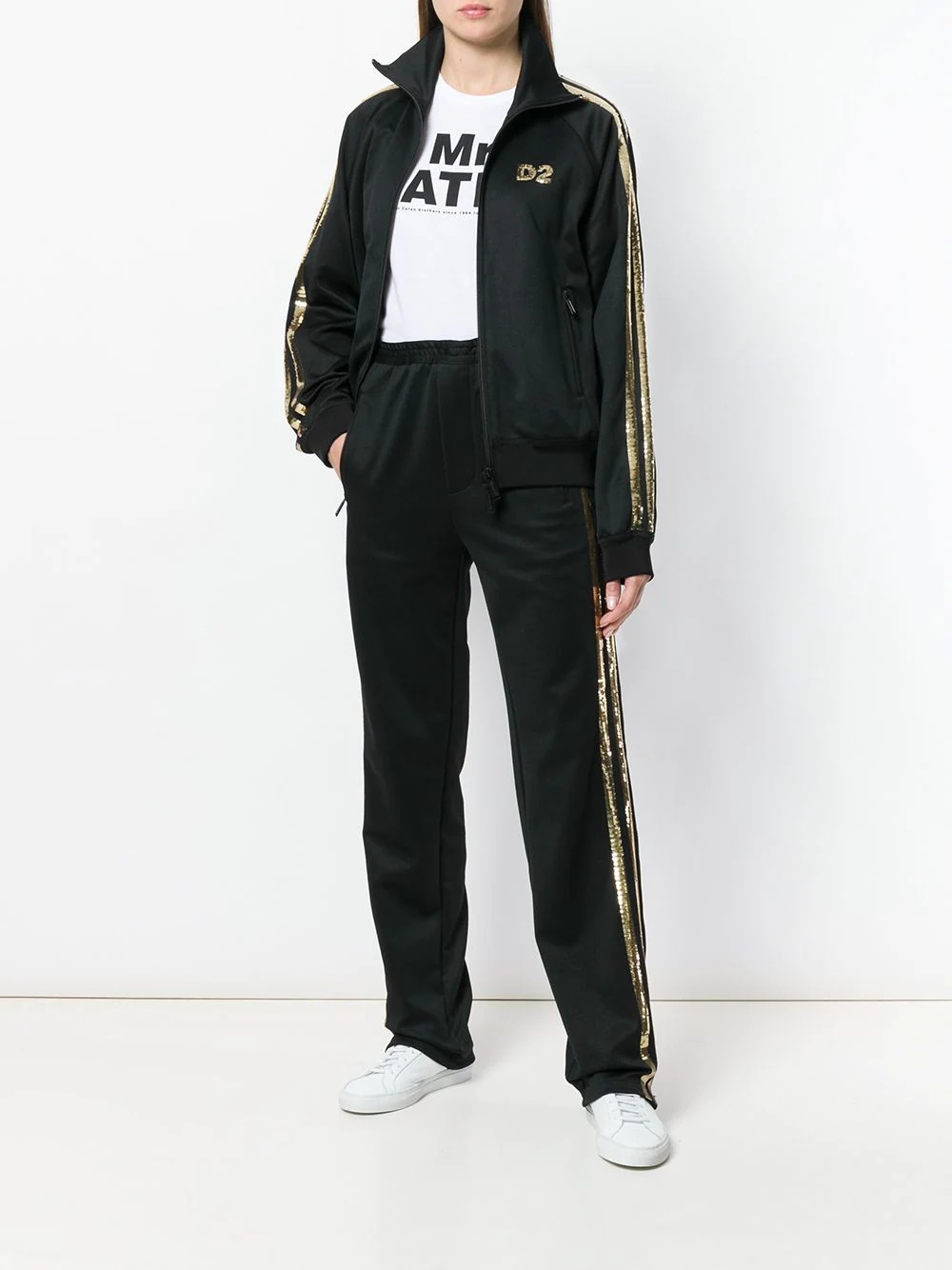 embellished logo track pants