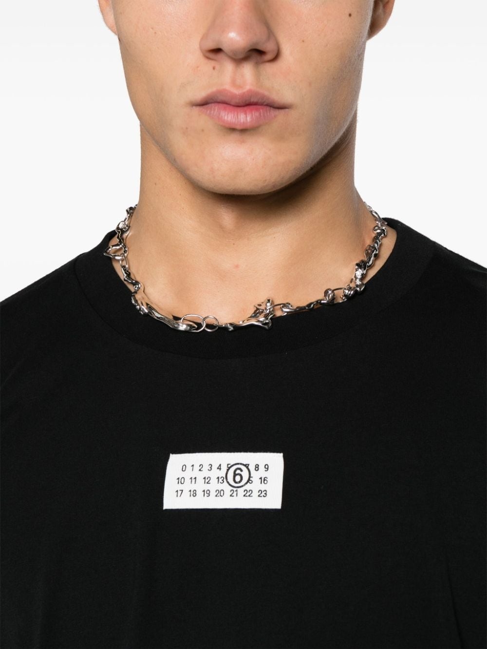 numbers motif-patch long-sleeve T-shirt - 5