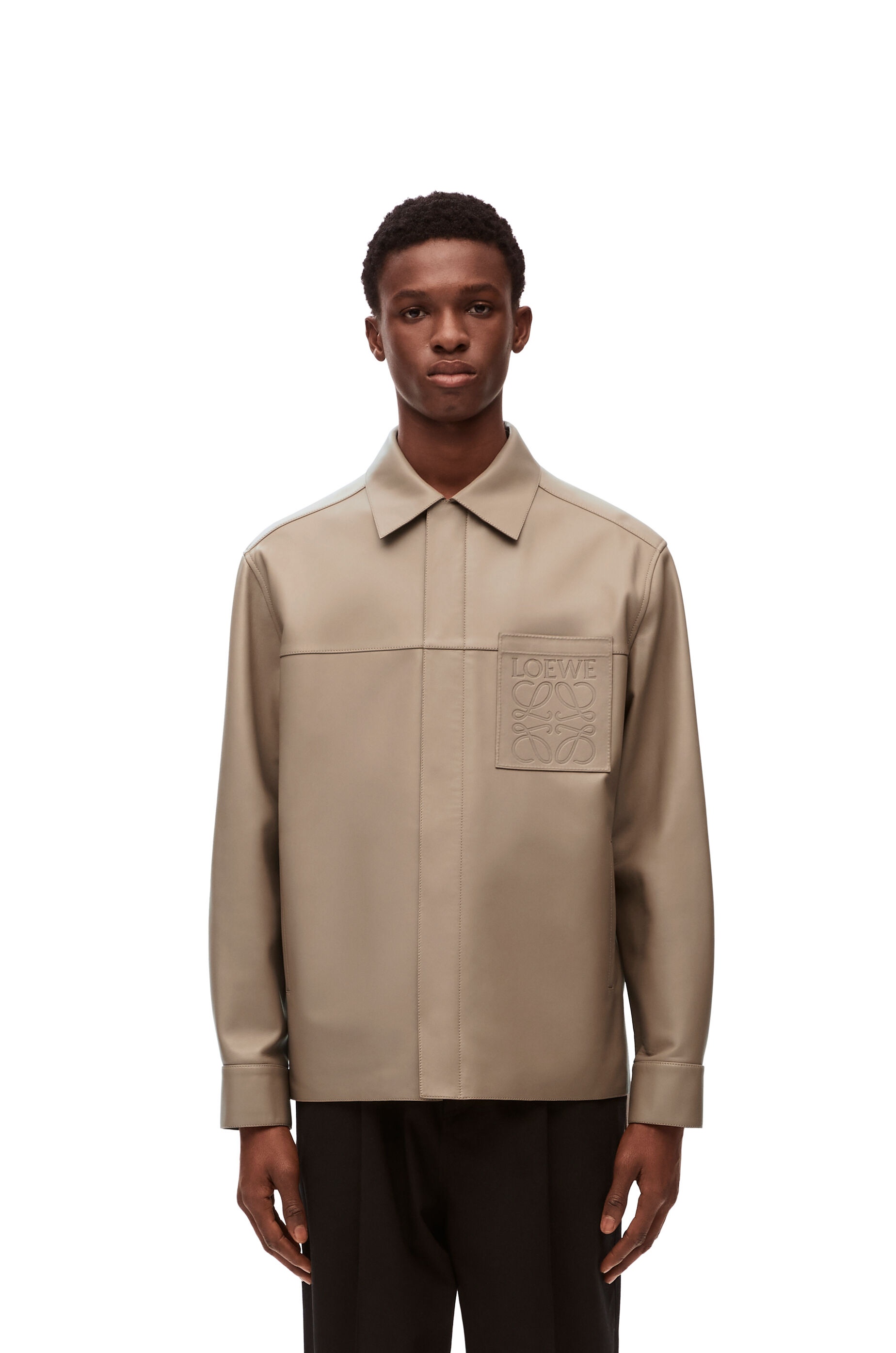 Zip-up overshirt in nappa lambskin - 3