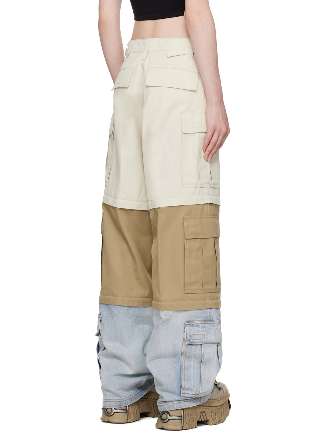 Multicolor Deconstructed Triple Cargo Pants - 3