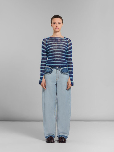 Marni BLUE INSIDE-OUT DENIM CARROT-FIT JEANS outlook