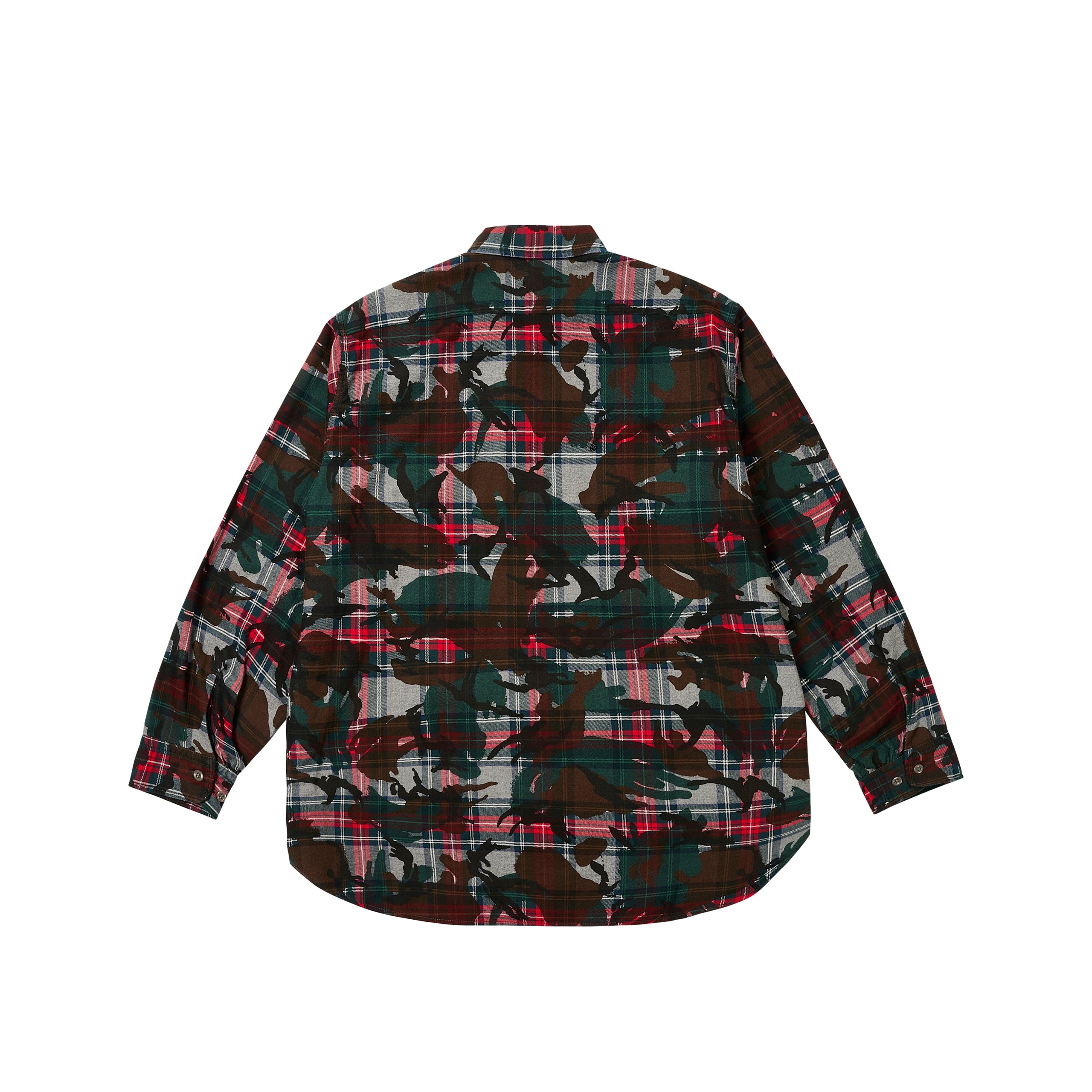 PALACE BEAMS PLUS WORK SHIRT GREY TARTAN CAMO - 2