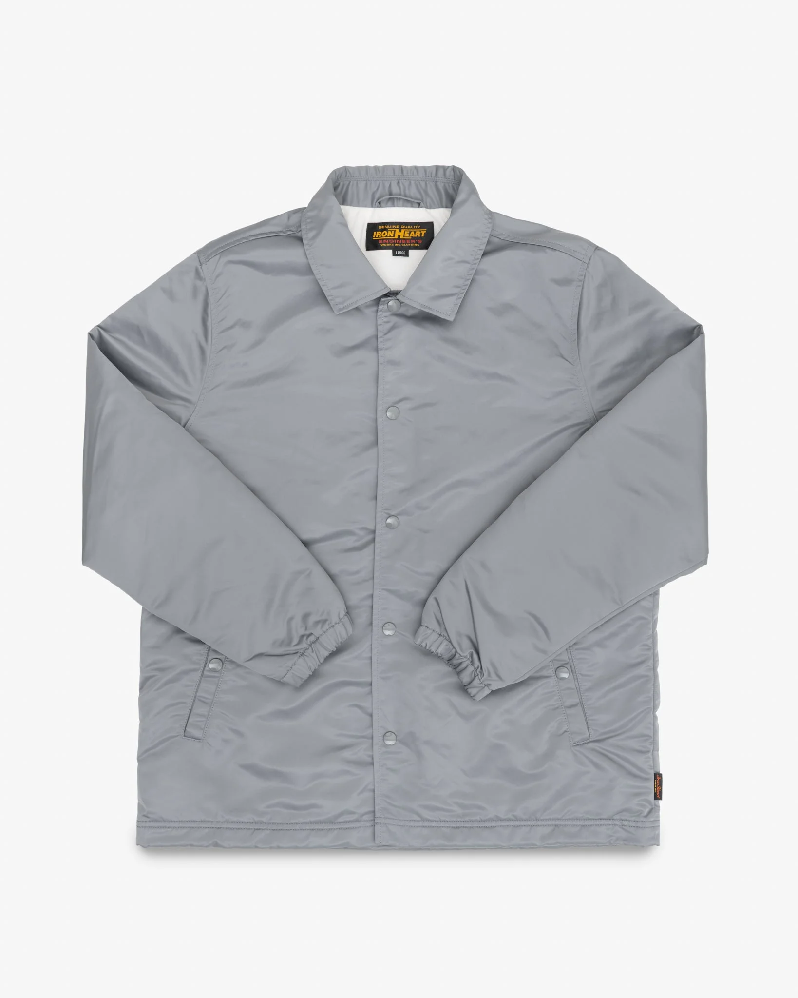 IHJ-160-GRY-NP 4.8OZ NYLON COACH JACKET - GREY - NO PATCH - 1
