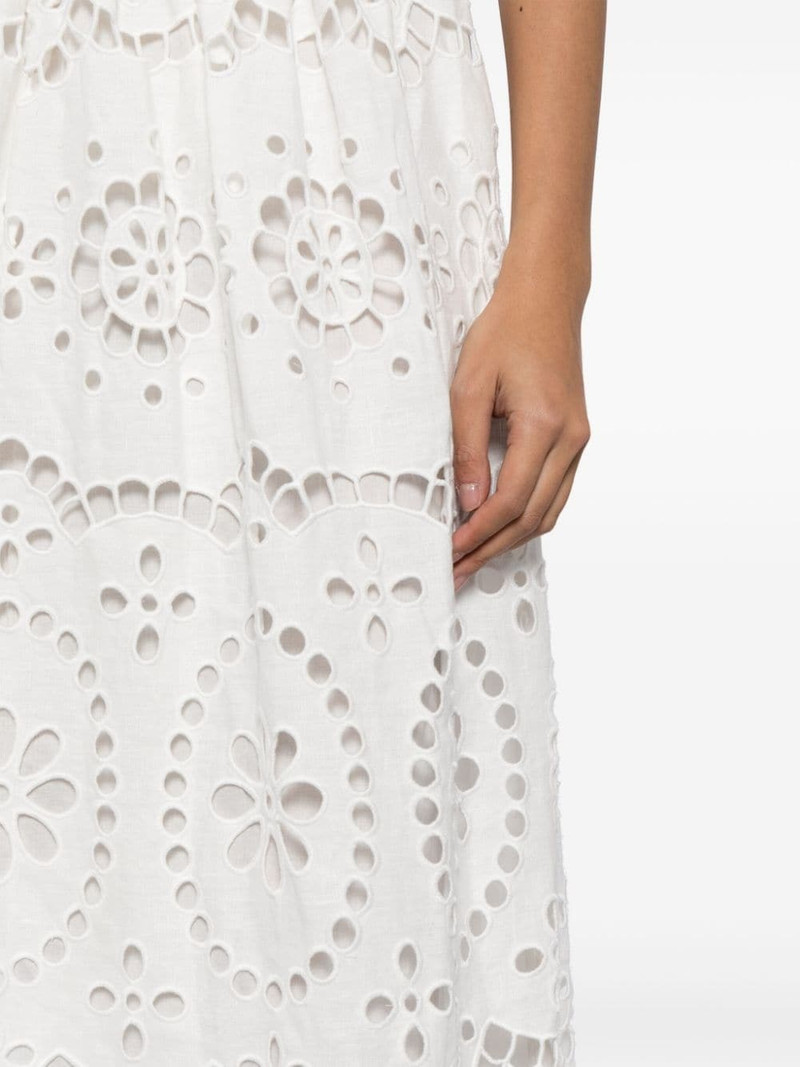 Lexi embroidered linen midi skirt 5