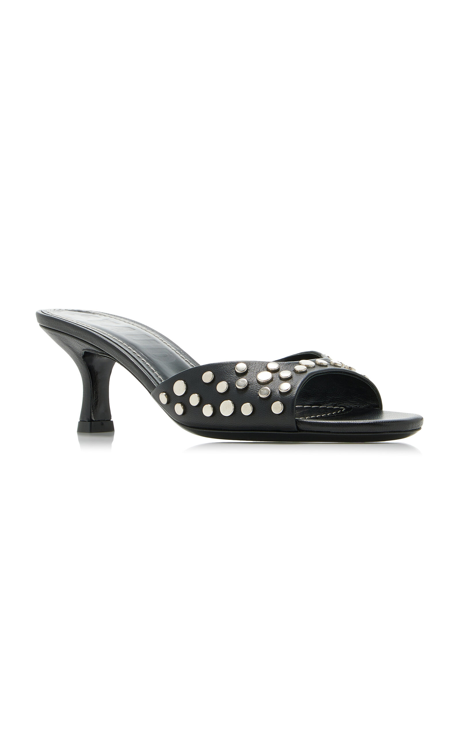 Brigitte Studded Leather Mules black - 4