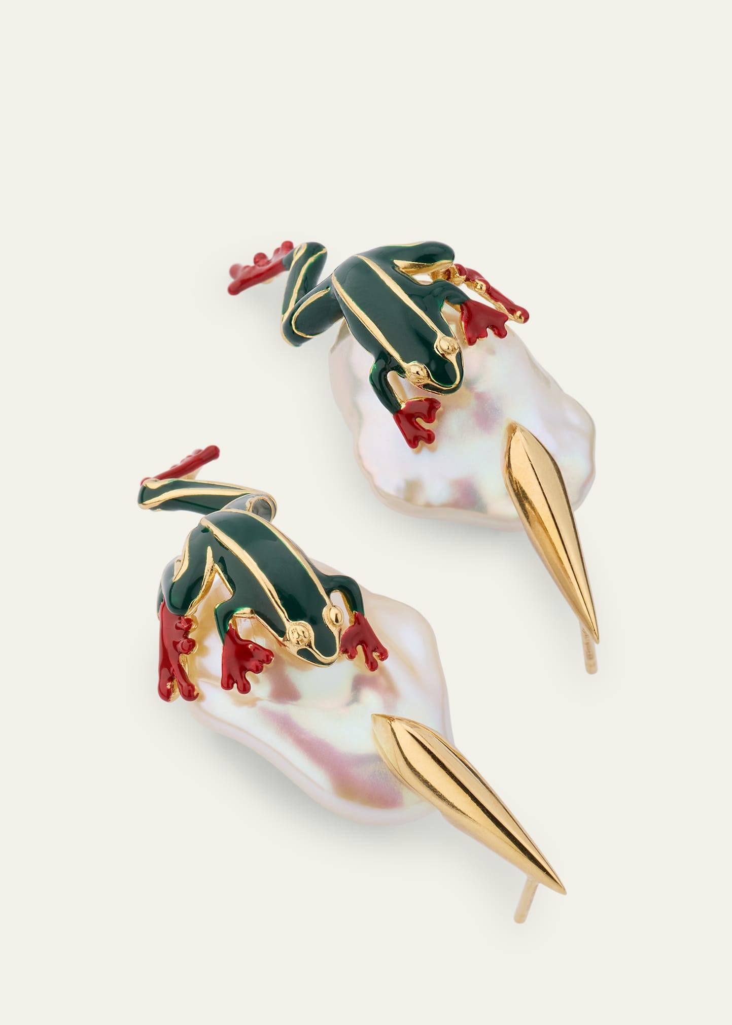Rana Frog Enameled Earrings - 5