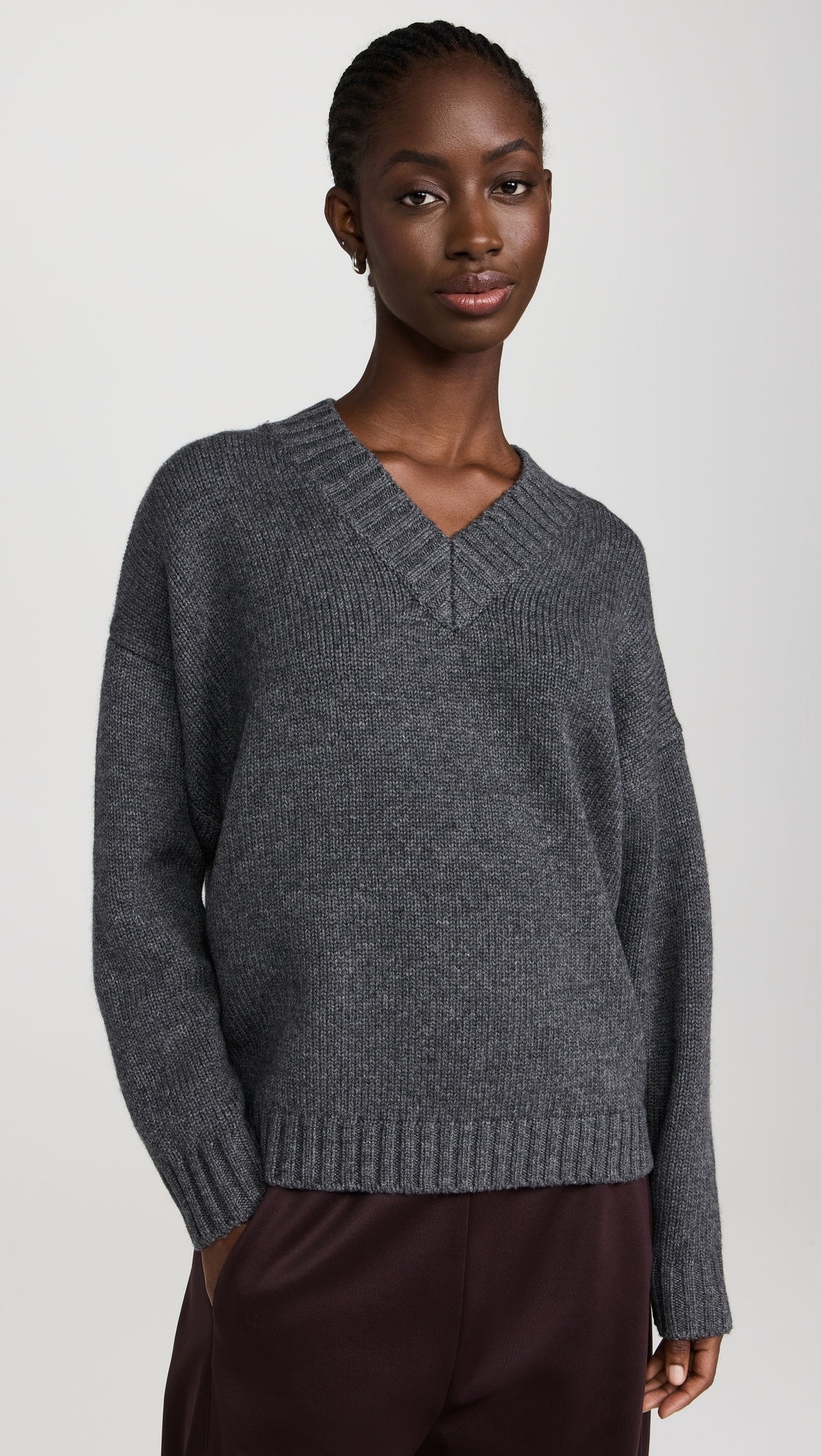 Chunky V Neck Sweater - 1