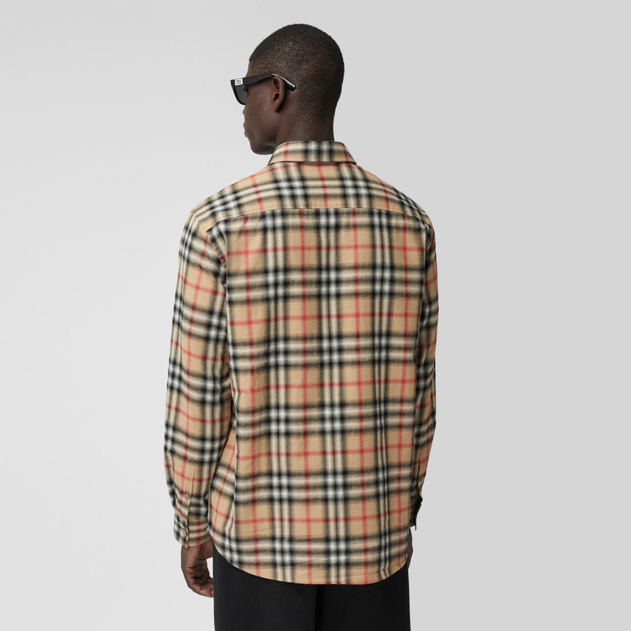 Ombré Check Cotton Flannel Oversized Shirt - 4