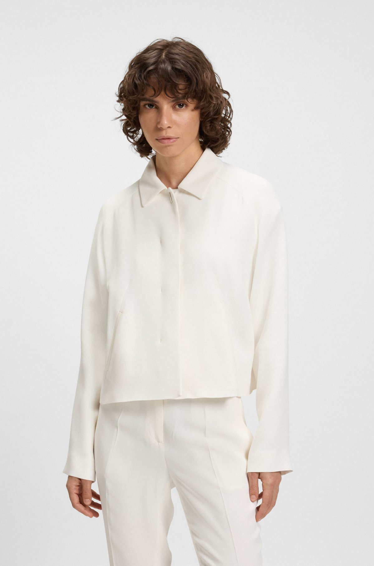 CREPE BLAZER WITH CONCEALED CLOSURE - 2
