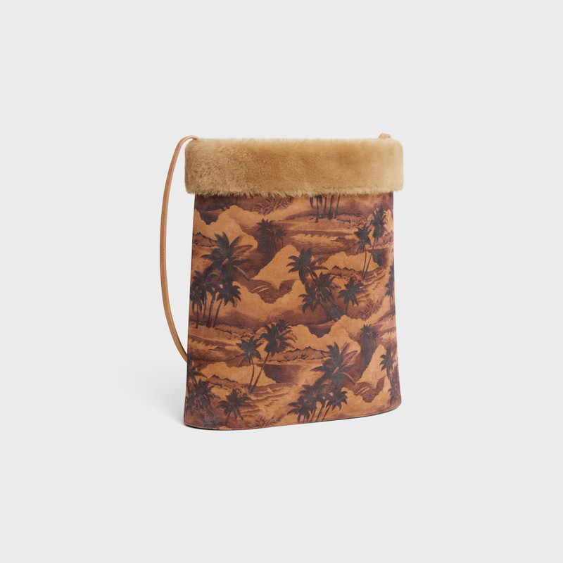CELINE BUCKET IN SHEARLING PALM TREES PRINT outlook