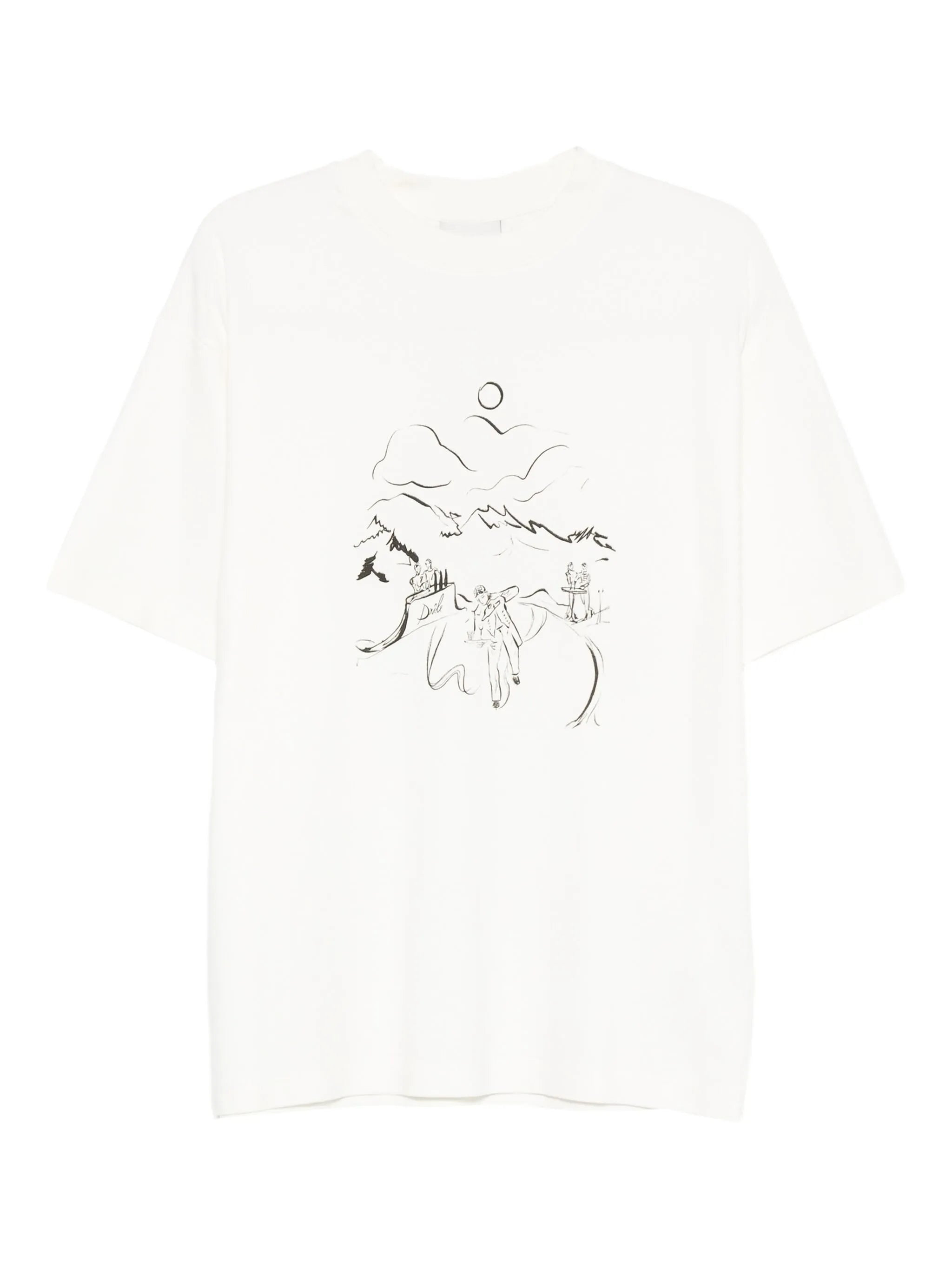 Drole De Monsieur Landscape-print T-shirt - 1