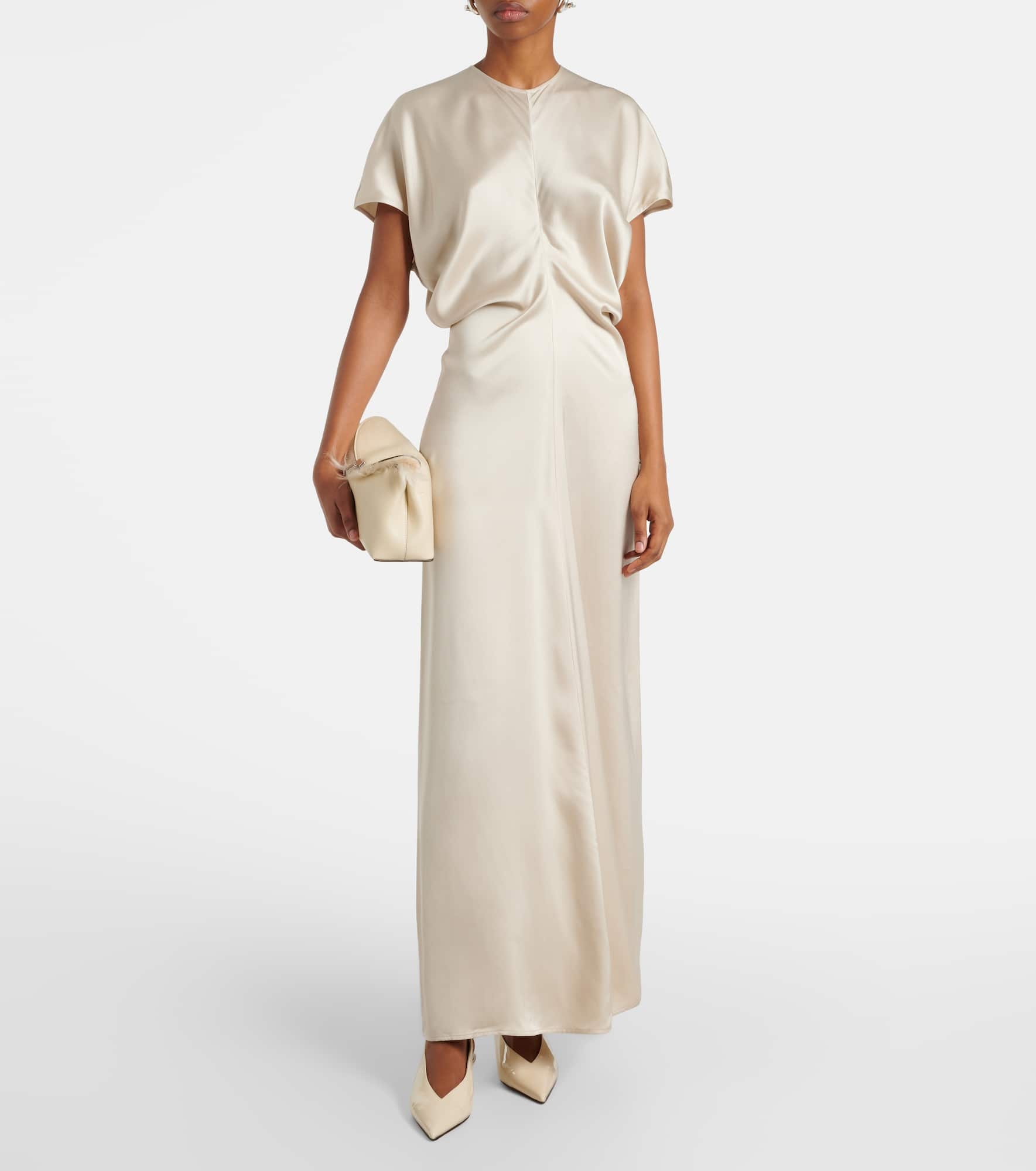 Bridal Slouch draped satin maxi dress - 2