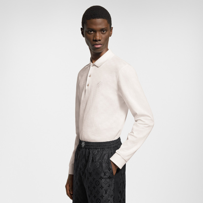 Damier Signature Long-Sleeved 폴로 셔츠 2