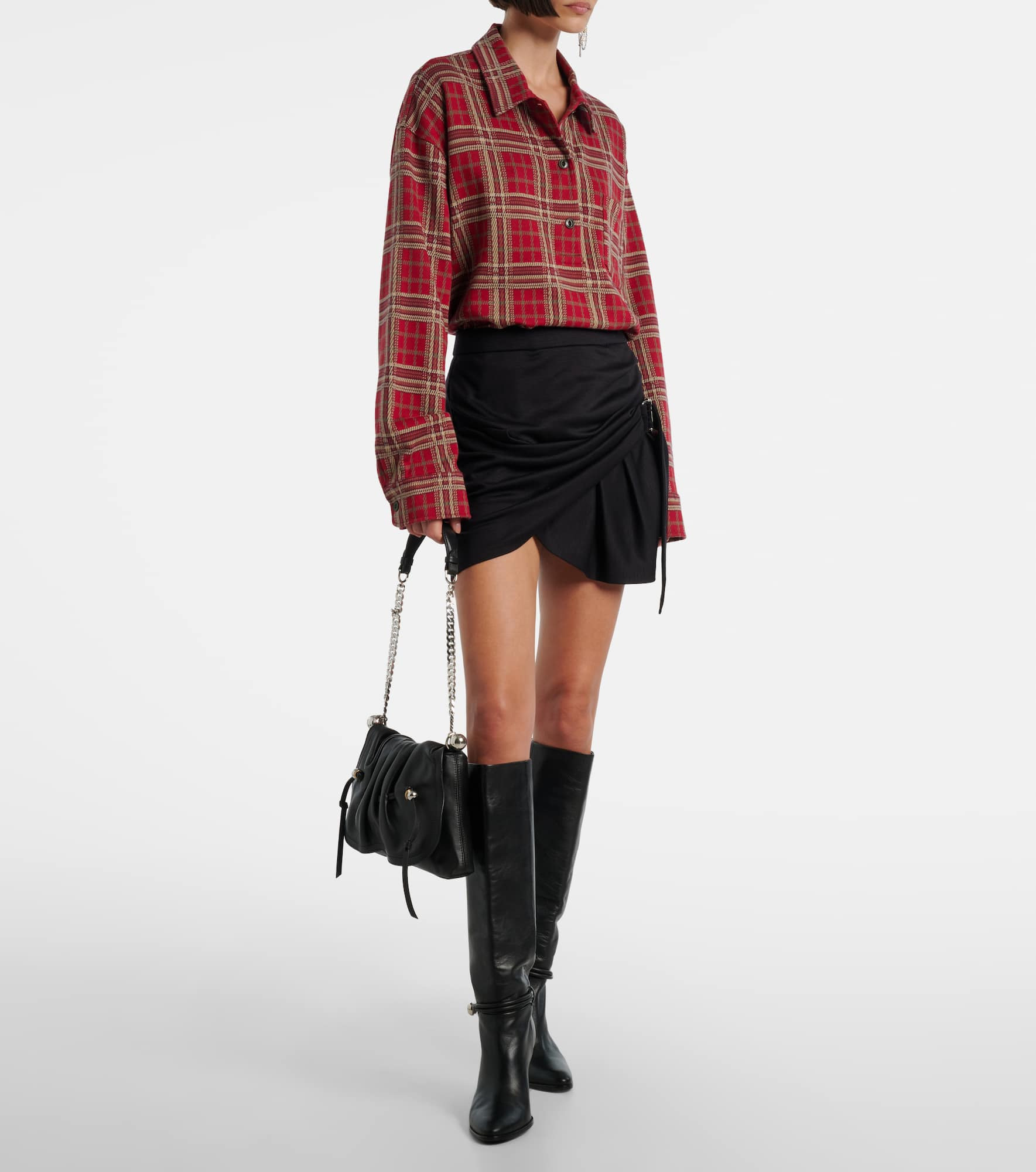 Rosaria draped virgin wool miniskirt - 2