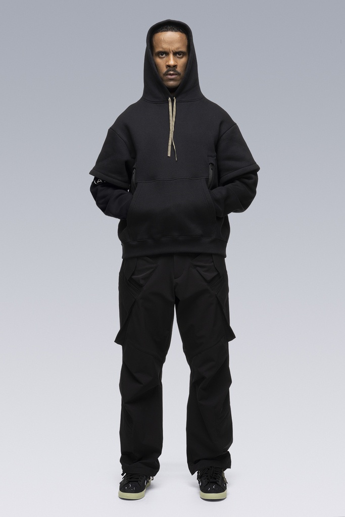 S34-PR Cotton Hooded Sweatshirt Black - 3