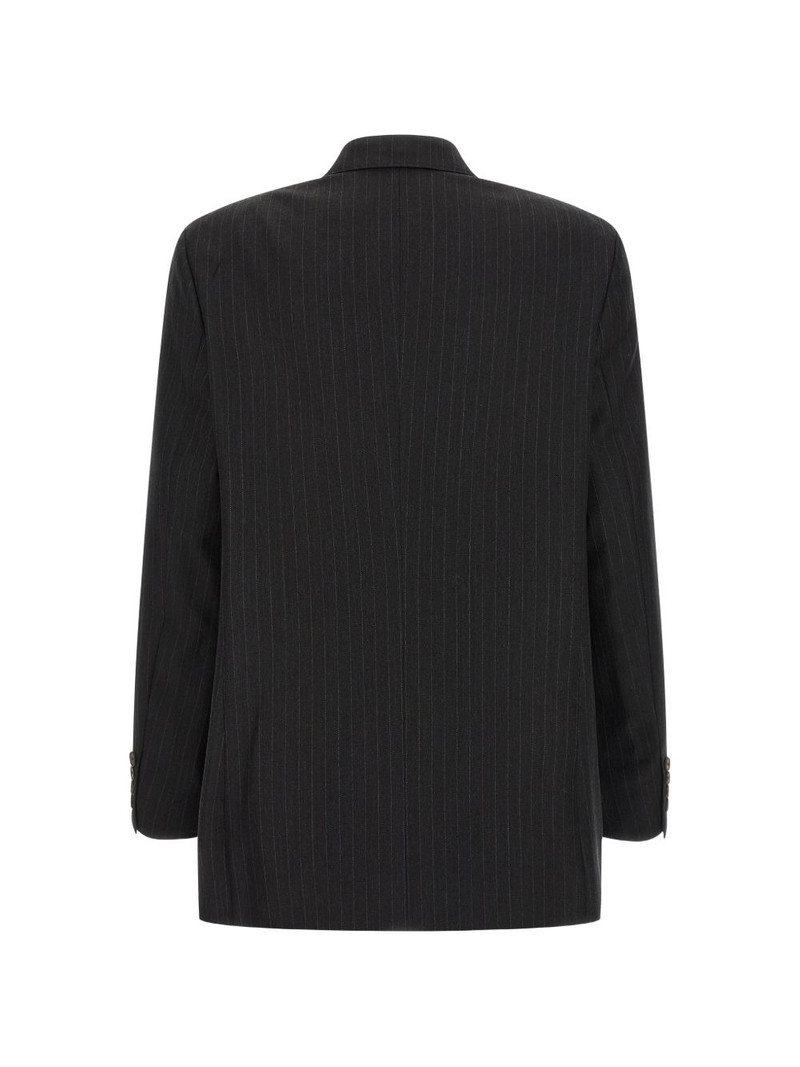 AURALEE Pinstriped double-breasted long blazer outlook